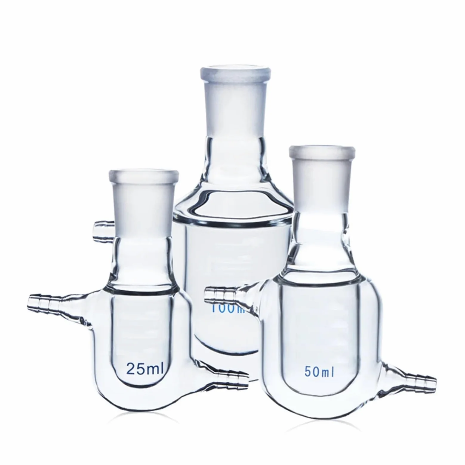 Matraz de vidrio de una sola boca con camisa, matraz de vidrio de doble capa, frasco de reacción de 25 ml, 50 ml y 100 ml, frasco de reacción de una sola boca inlaboratory 24/29(25ml)