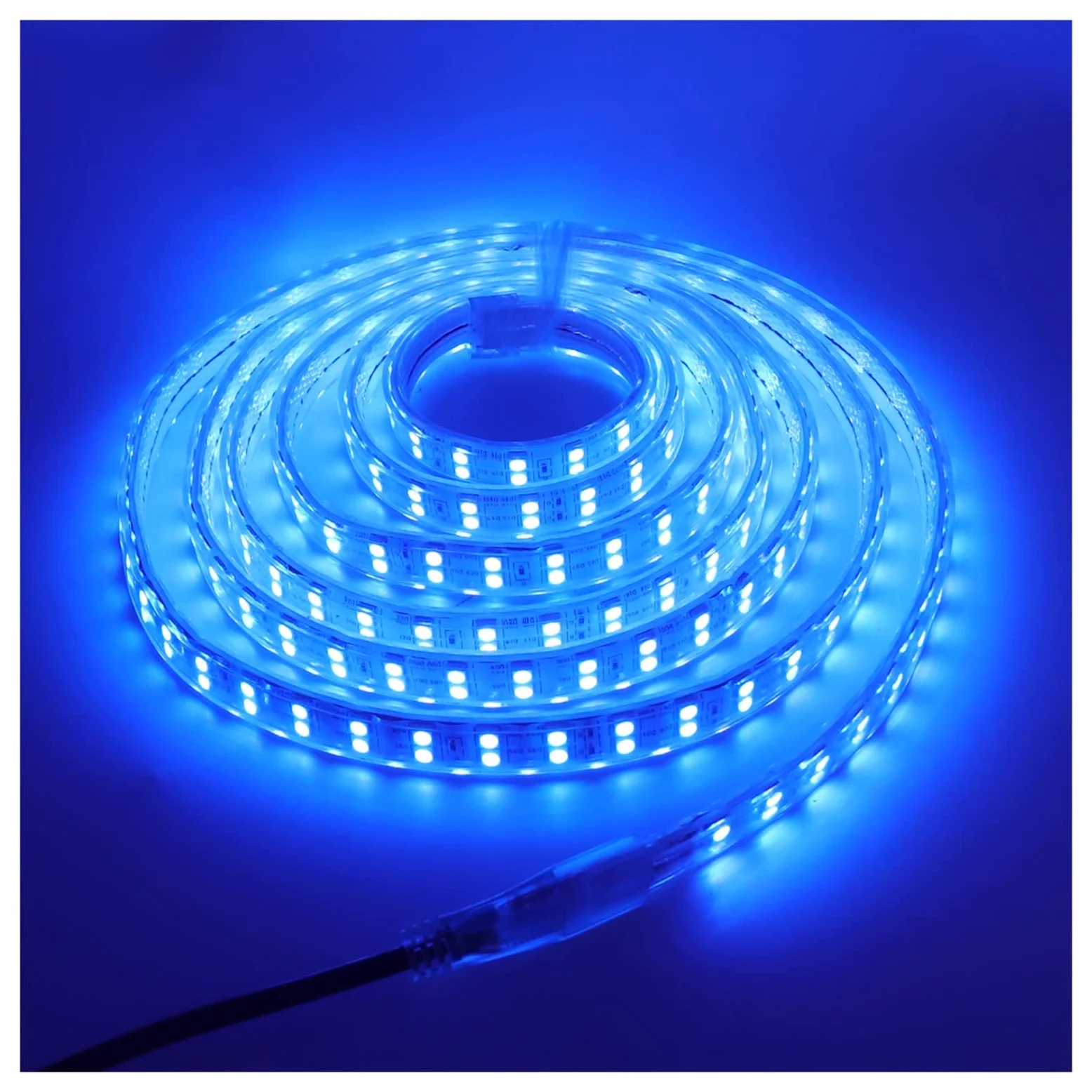 Tira de luces LED RGB 5050 de 220 V, control remoto táctil, súper brillante, doble fila, impermeable, cinta flexible para decoración del hogar (juego RGB de 220 V, 15 m)