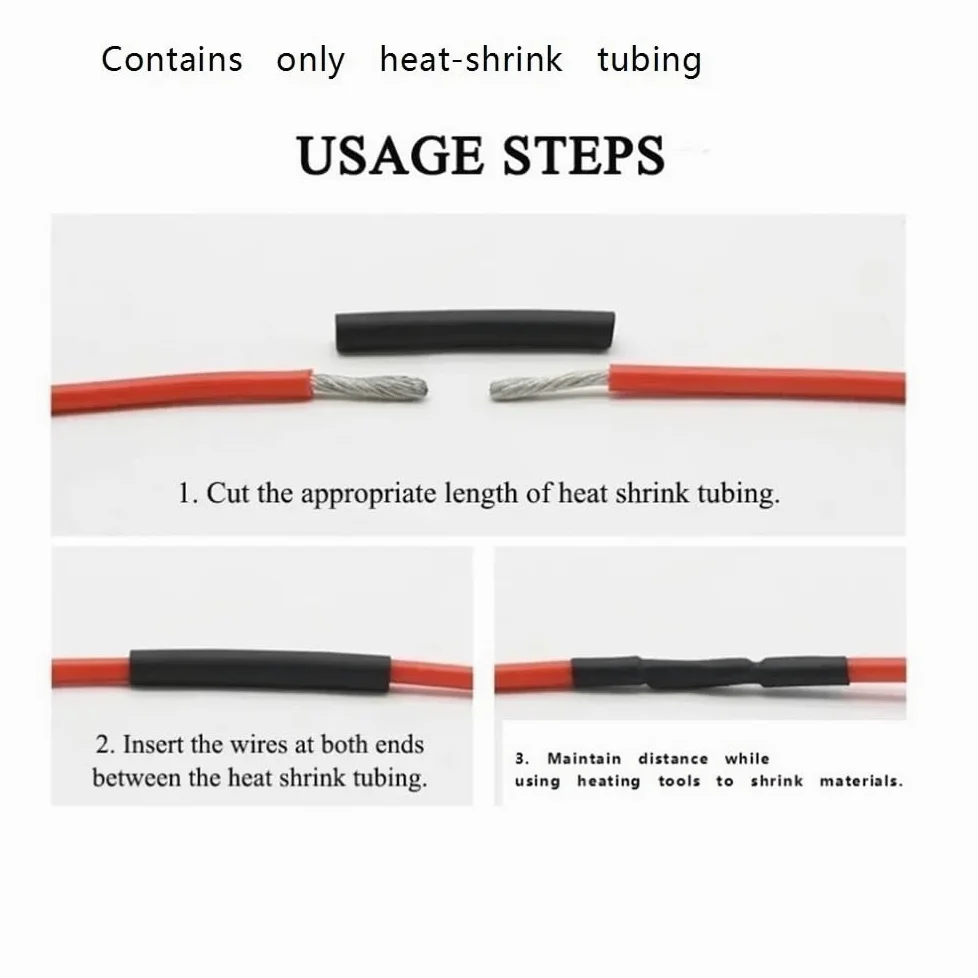 Tubo termorretráctil de poliolefina 3:1 sin Pegamento, Negro, Forma Larga, Funda Protectora for Cable, 1 Pieza(50MM*5METERS)