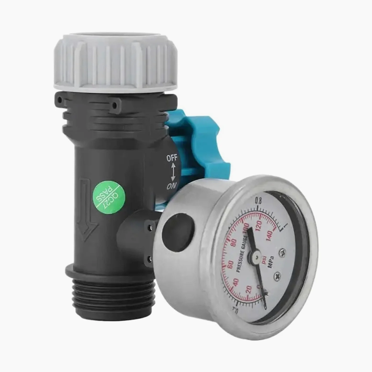 Válvula Reguladora de presión de agua ajustable, reductor de presión con manómetro, válvula reductora de presión for invernadero y jardín