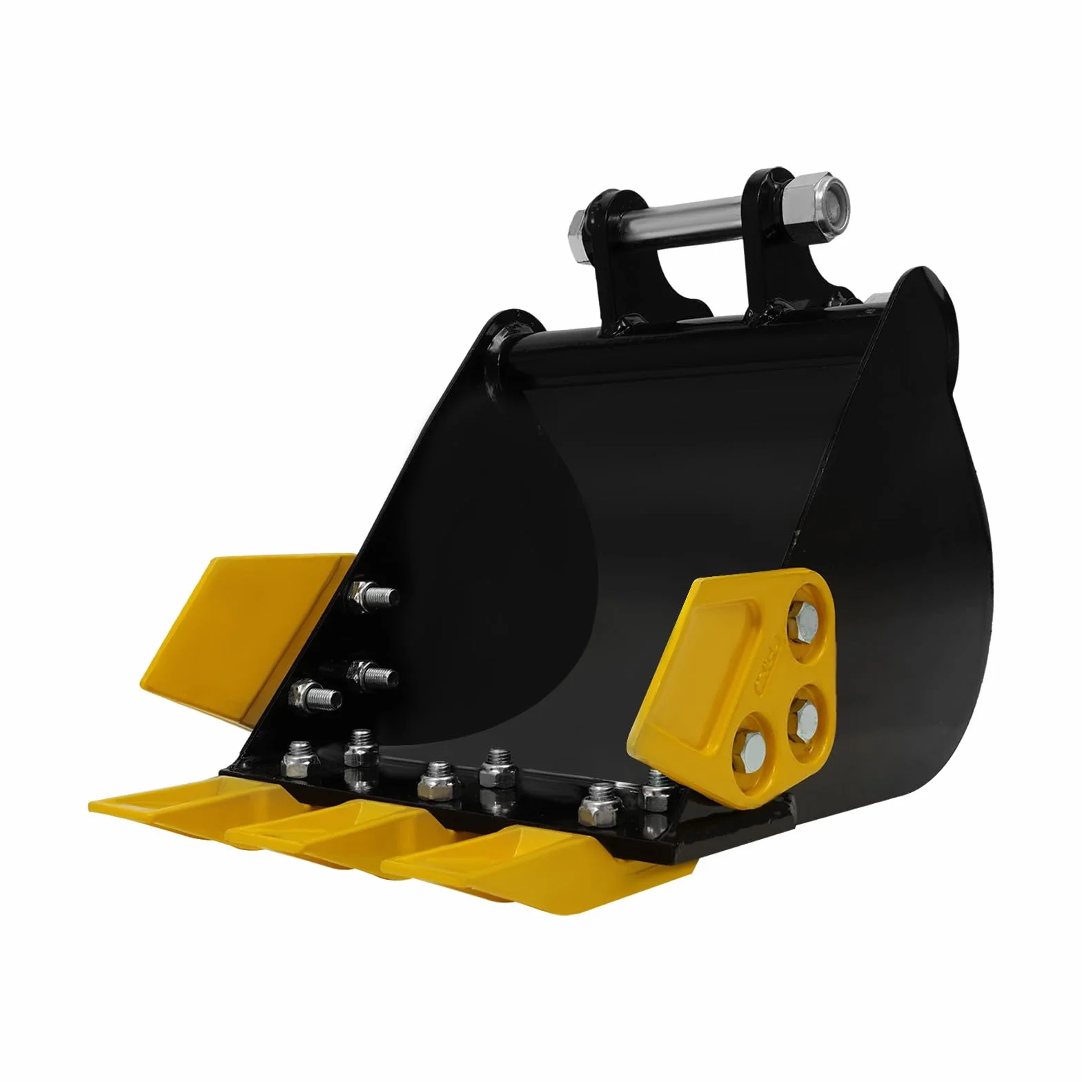 Pala de excavadora para miniexcavadora, dientes planos, cuchara de excavadora con vástago de fundación, resistente accesorio para carga en tierra, arena y trabajos de excavación (30 cm, 0,8