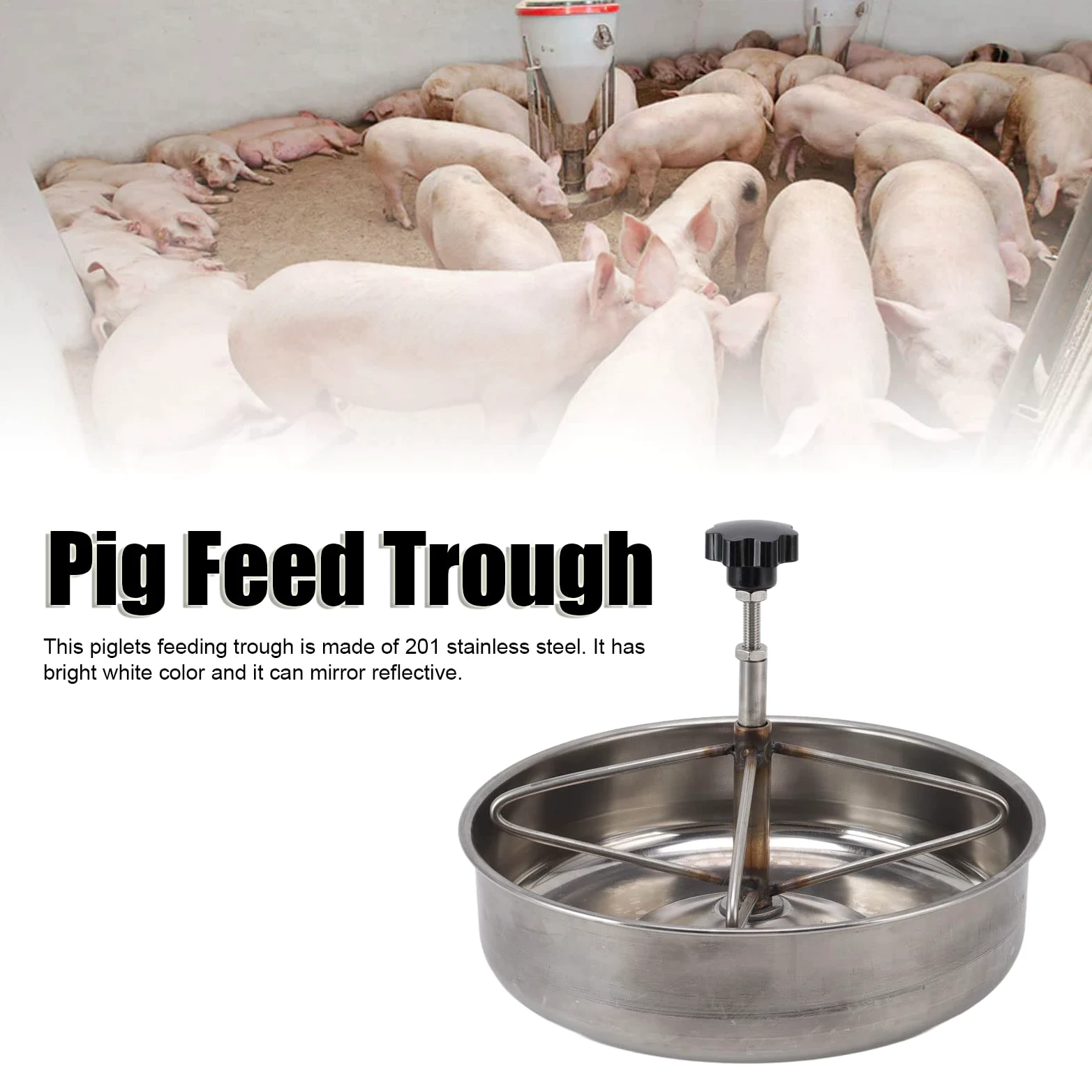 Comedero para Cerdos, 2 Piezas Bebedero para Pollos de Acero Inoxidable Comedero para Pollos Comedero para Cerdos Comedero para Patos Comederos de Agua para alimentación de Ganado (l)