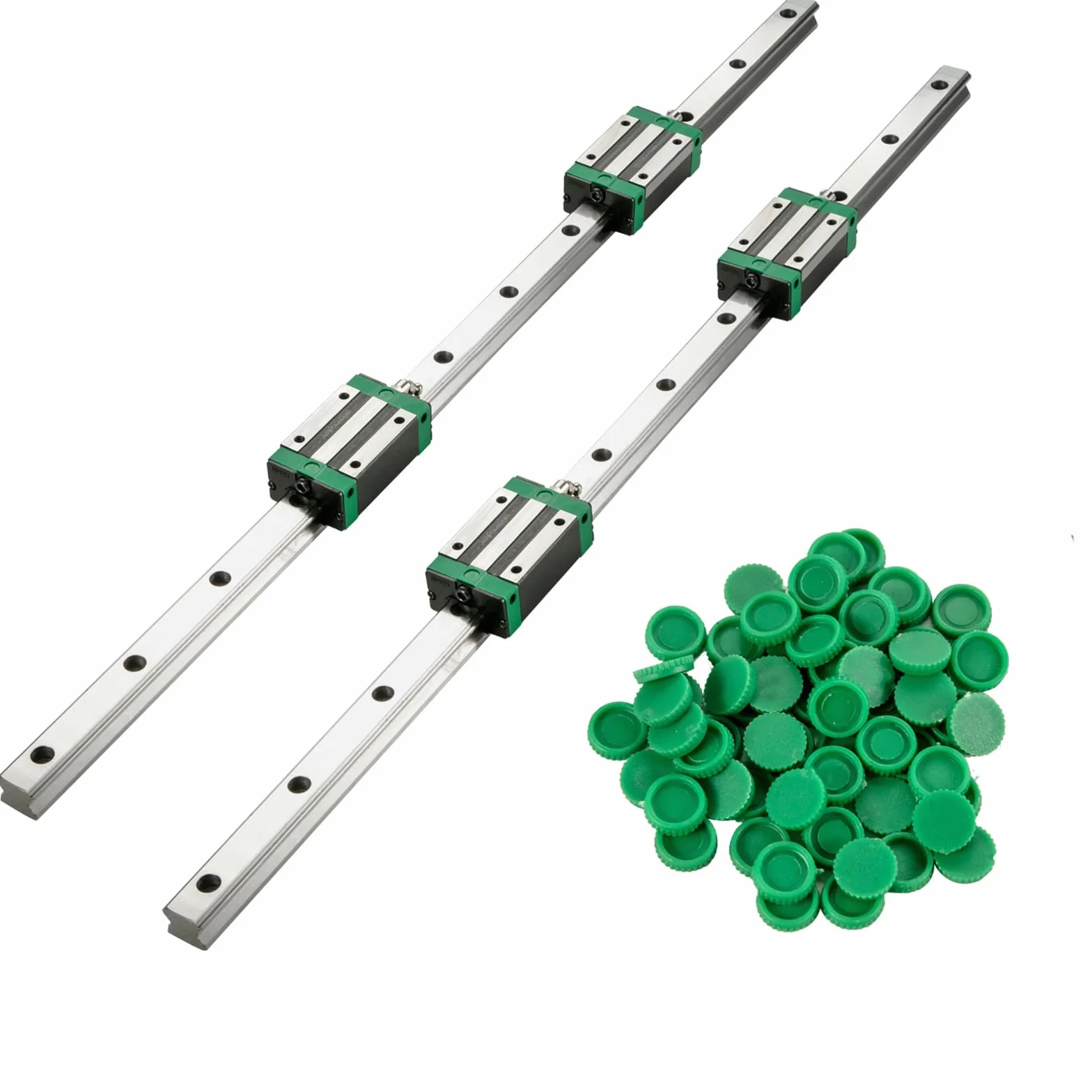 VEVOR Cojinete de Guía Lineal HSR20-1700mm 2pcs Rodamientos Riel Lineal con 4 Bloques para Máquinas Dobladoras