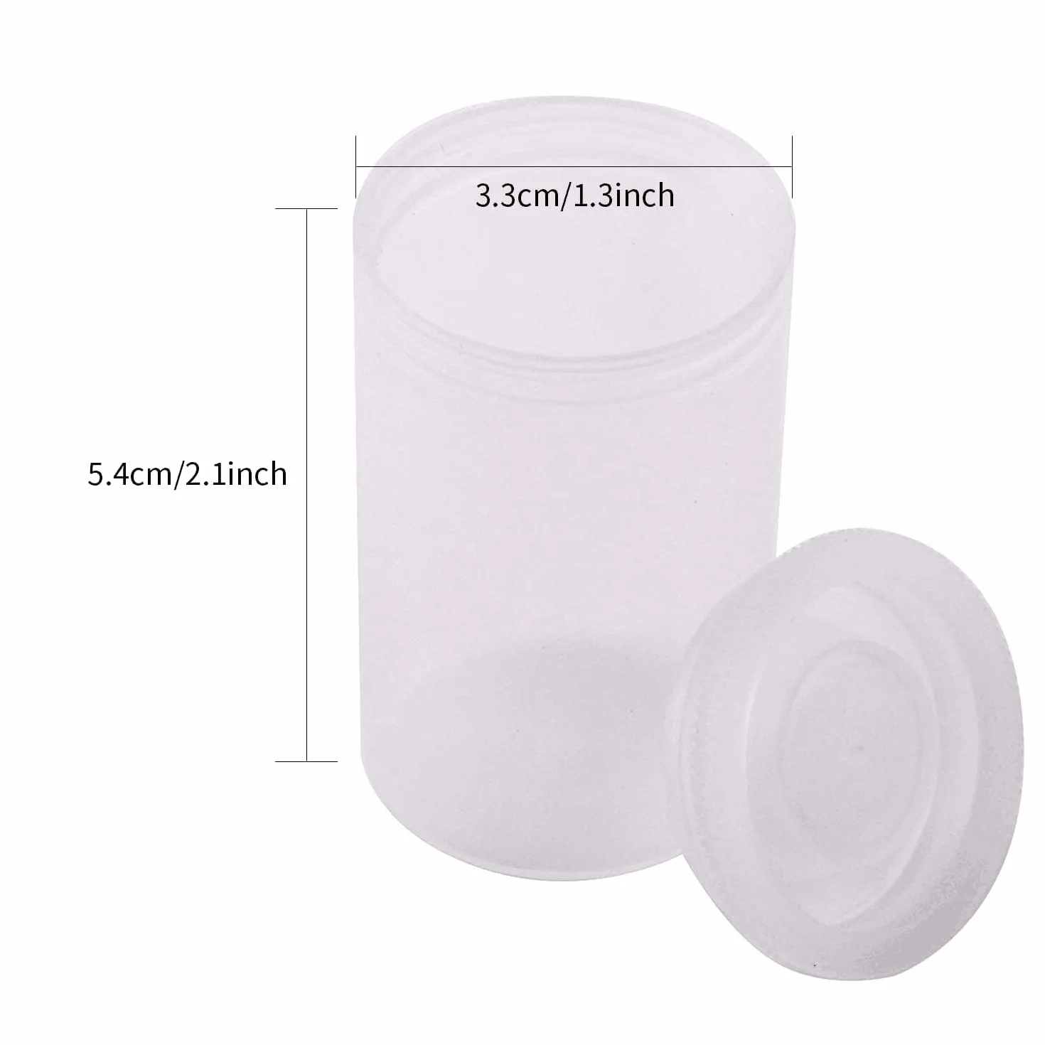 Película Contenedores 10 PCS 33MM Botes de Plástico Latas de Cámara con Tapas Blanco