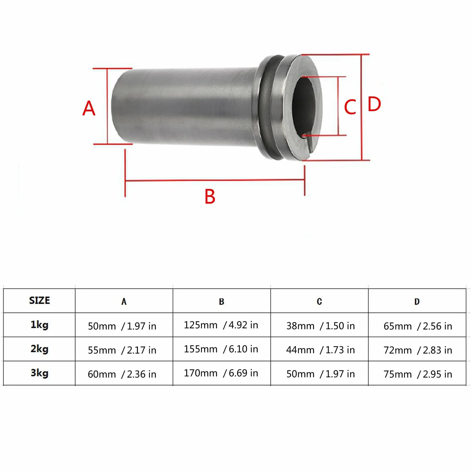 Graphites Crucible de Fundición de Oro, Aluminio, Latón 1 kg 2 kg 3 kg Herramientas de Horno Eléctrico