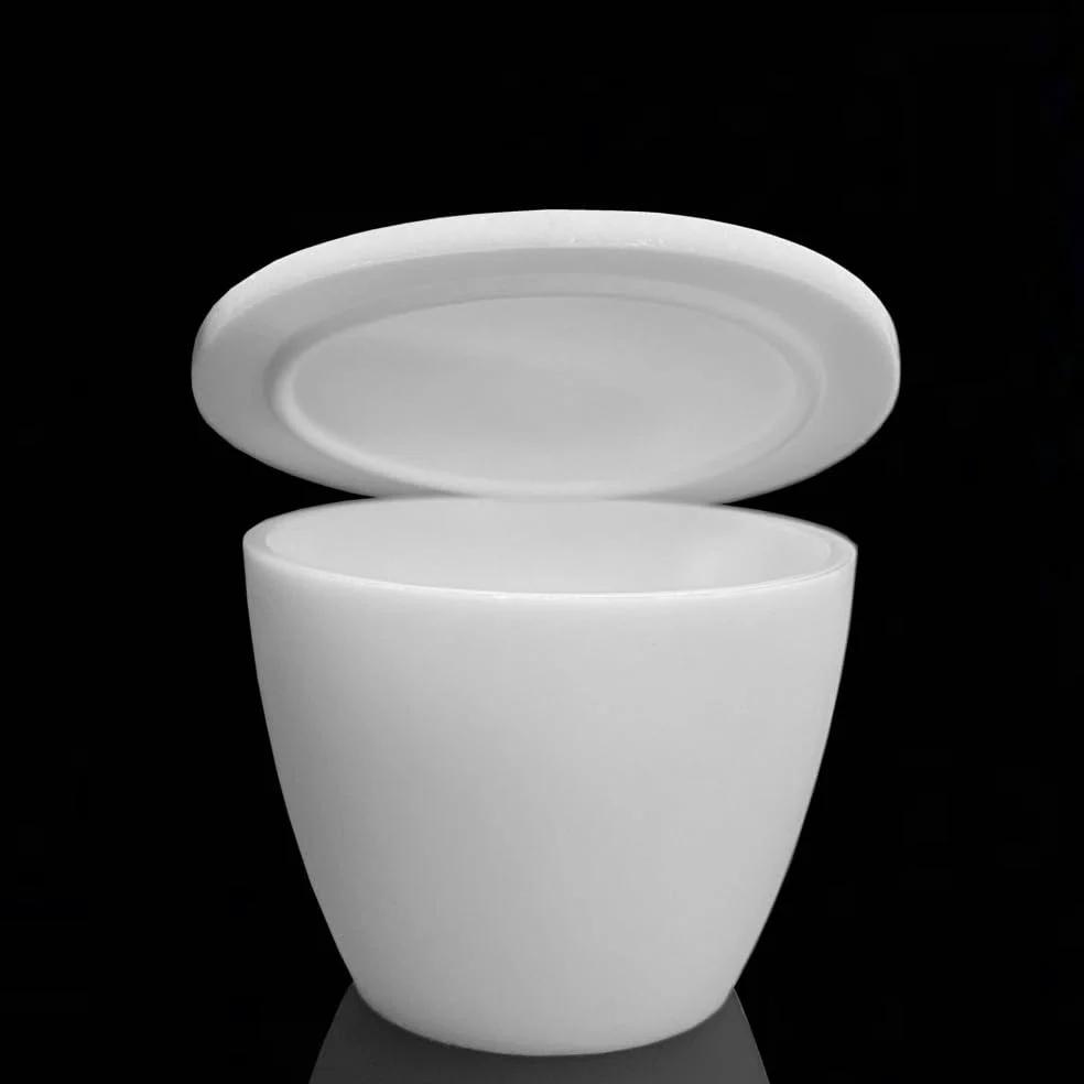 2 crisoles de alúmina de arco de grado de laboratorio con tapa, moldes de fusión for fundición de precisión (5-200 ml)(Model15)