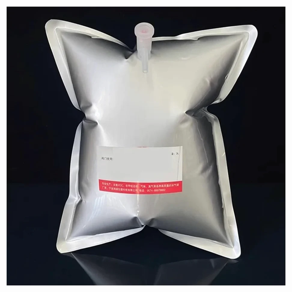 Cristalería de Laboratorio Bolsa de muestreo de aluminio de 5 piezas, bolsa de recolección, bolsa de recolección, válvula simple y doble(0.1L double valve)