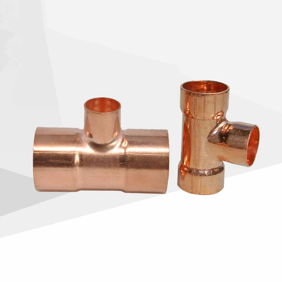 54mm 67mm To 15 16 22 28 42mm ID Reducing tee 3 Ways 99.9% Copper End Feed Solder Plumbing Fitting For Air Condition(67mmx42mmx67mm)