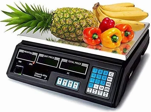 Balanza Digital Electrónica Frutera Báscula de Comercio 40kg con Batería