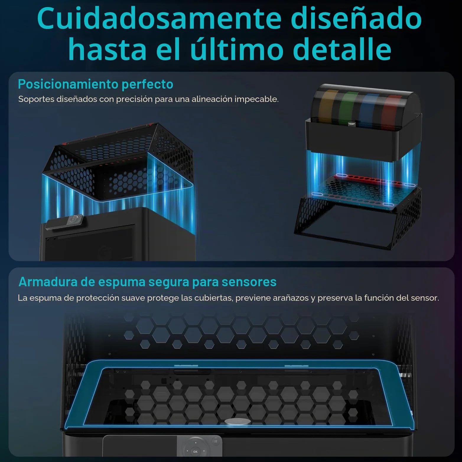 BIQU Panda Perch Dual AMS Soporte para impresora 3D Bambu-Lab P1P/P1S/X1C/X1E, herramienta de almacenamiento AMS con iluminación LED, soporte de aluminio ligero