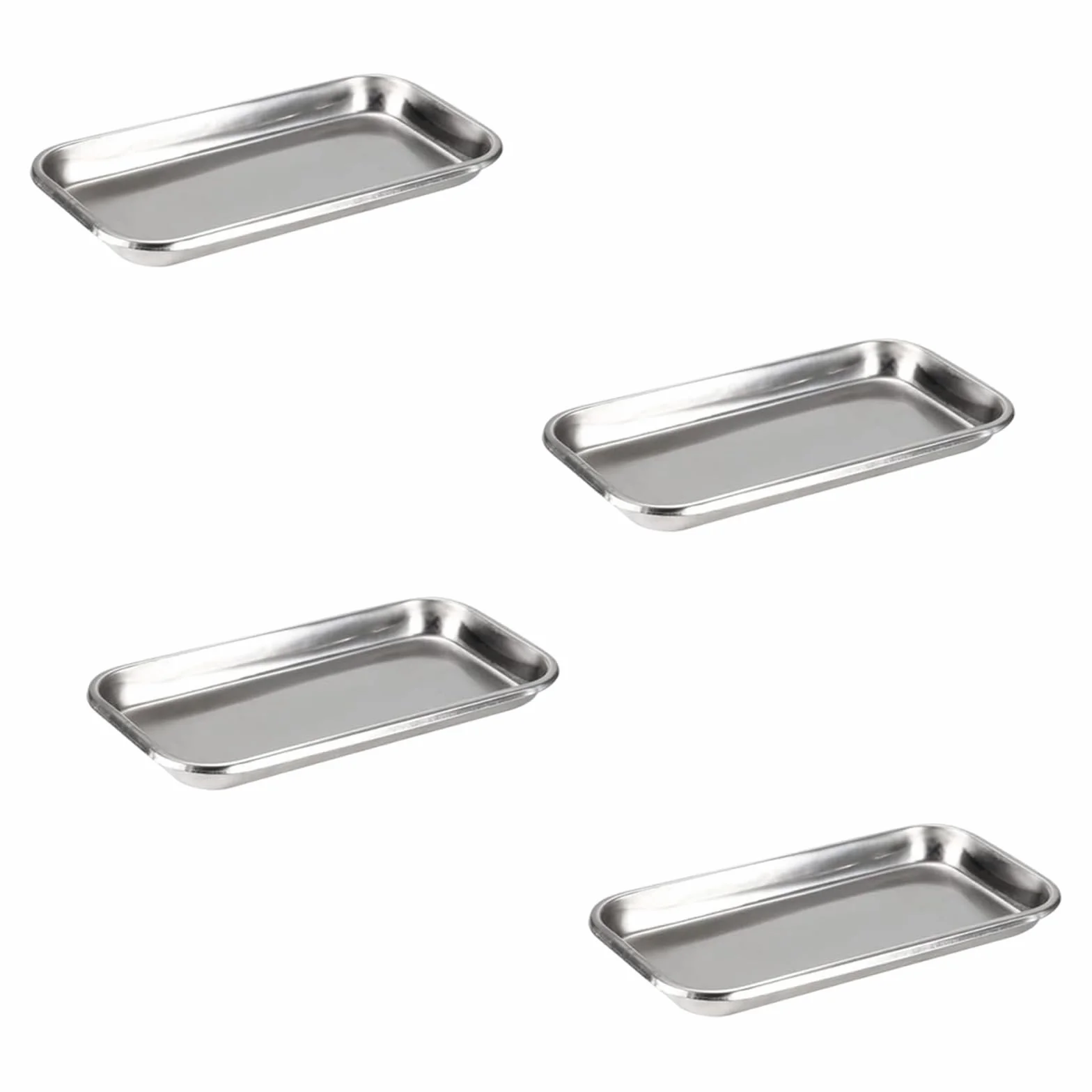Bandeja de Instrumentos de Acero Inoxidable Rectangular 22.5 x 11.7 x 2CM para Laboratorio Tatuajes