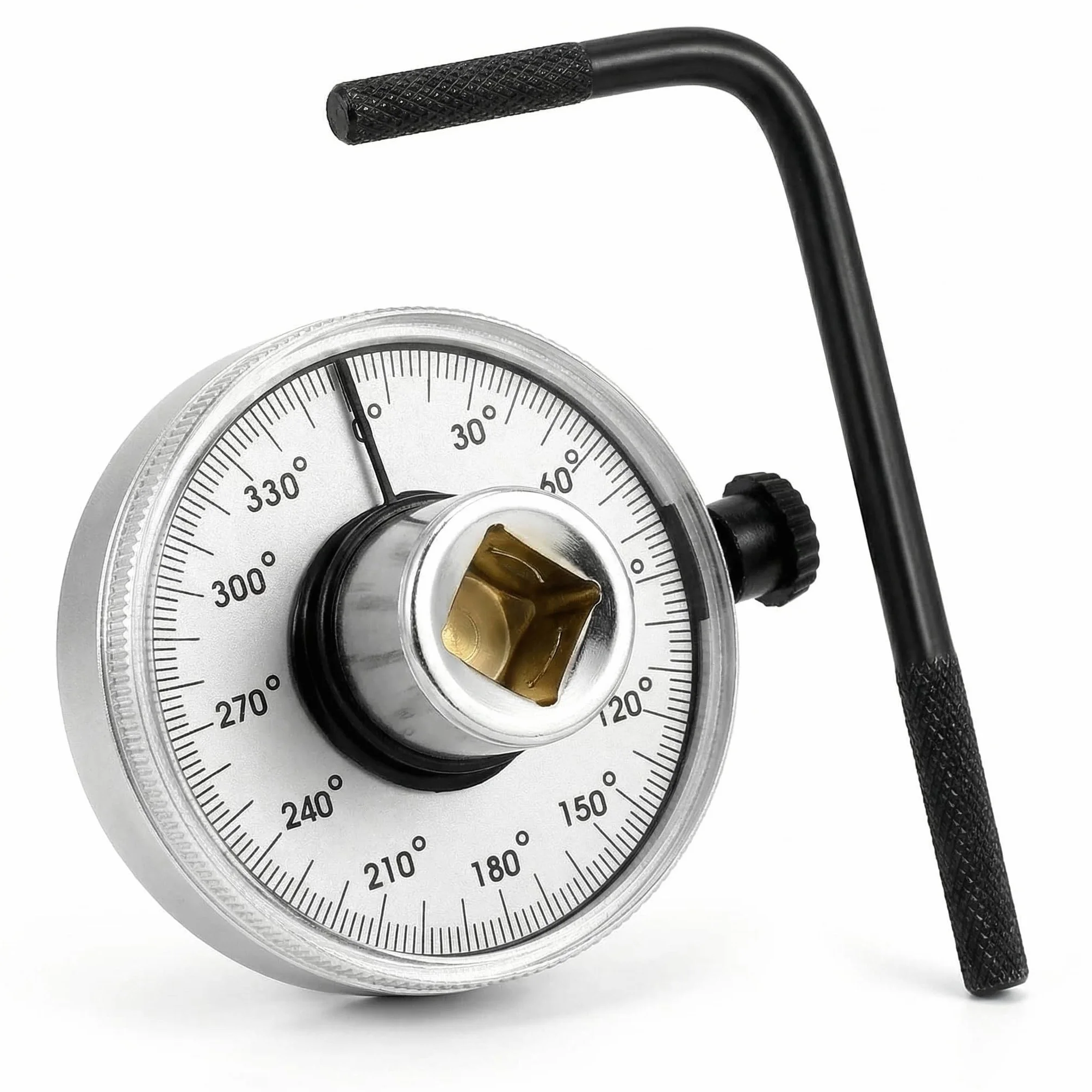 QWORK Medidor ángulo de torque 1/2" (12,5 mm) 360 grados para mecánicos automotrices