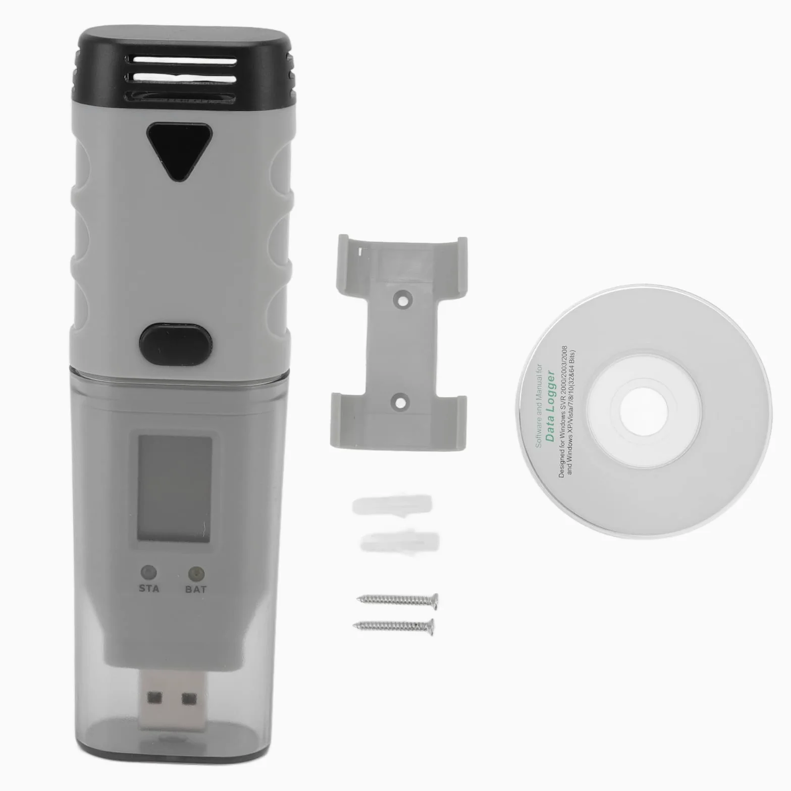 Medidor de humedad y temperatura USB Termómetro higrómetro portátil del tamaño de un bolígrafo con alarma LED de dos canales Diseño impermeable para monitoreo en interiores y