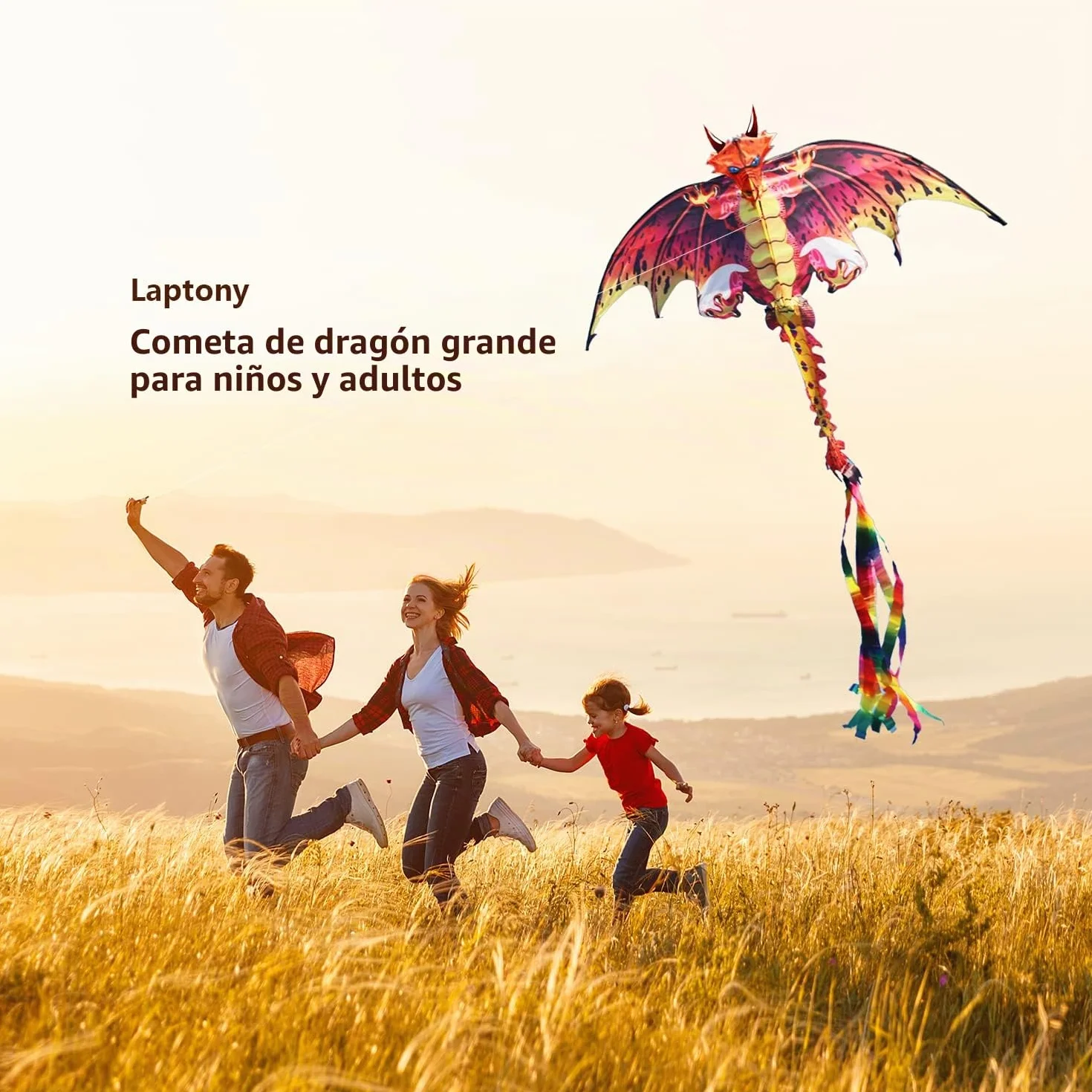 Dragón Cometa Precioso para Juegos al Aire Libre, Fácil de Volar y Montar