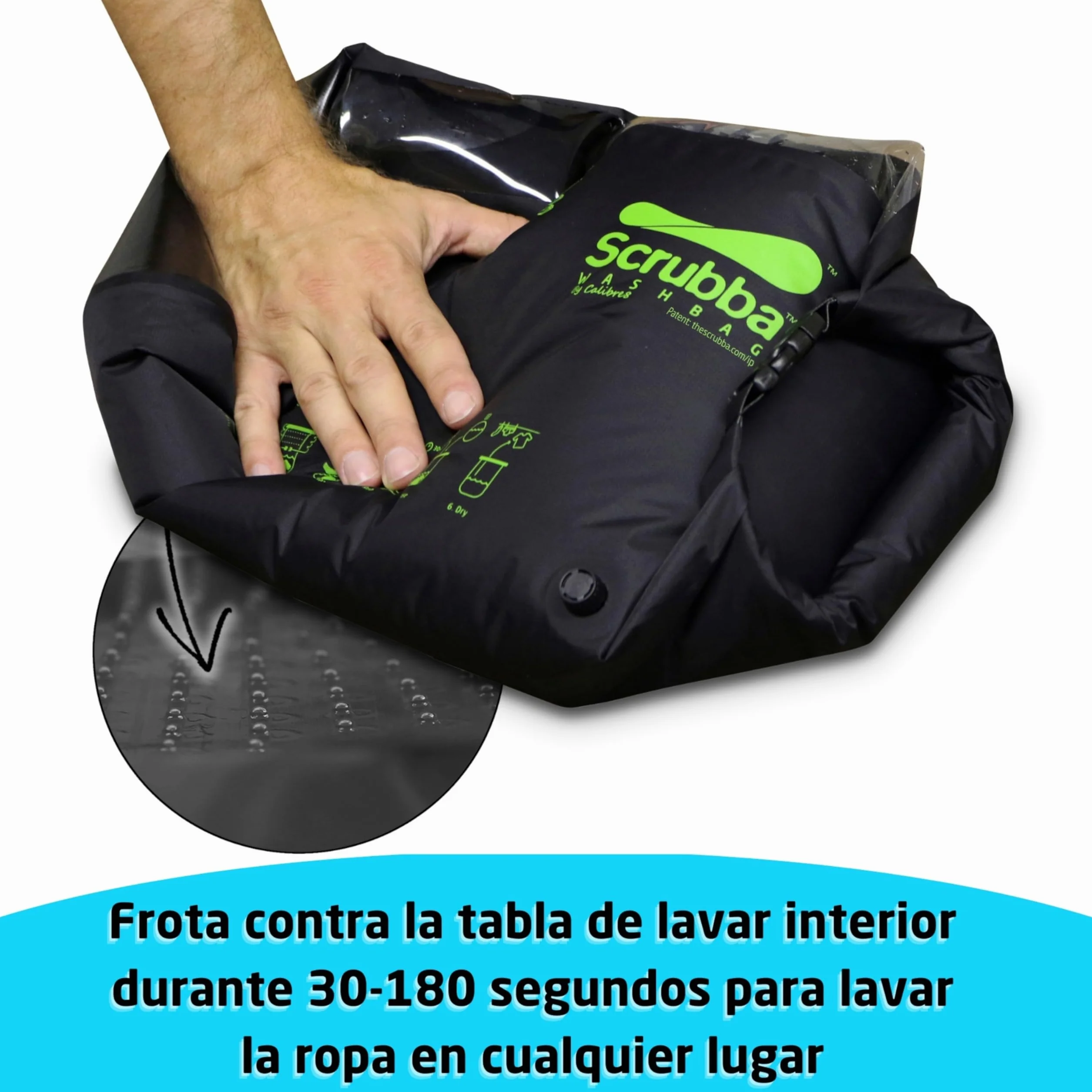 Scrubba Bolsa de Lavado Portátil 2.0 Impermeable para Viajes Camping Senderismo