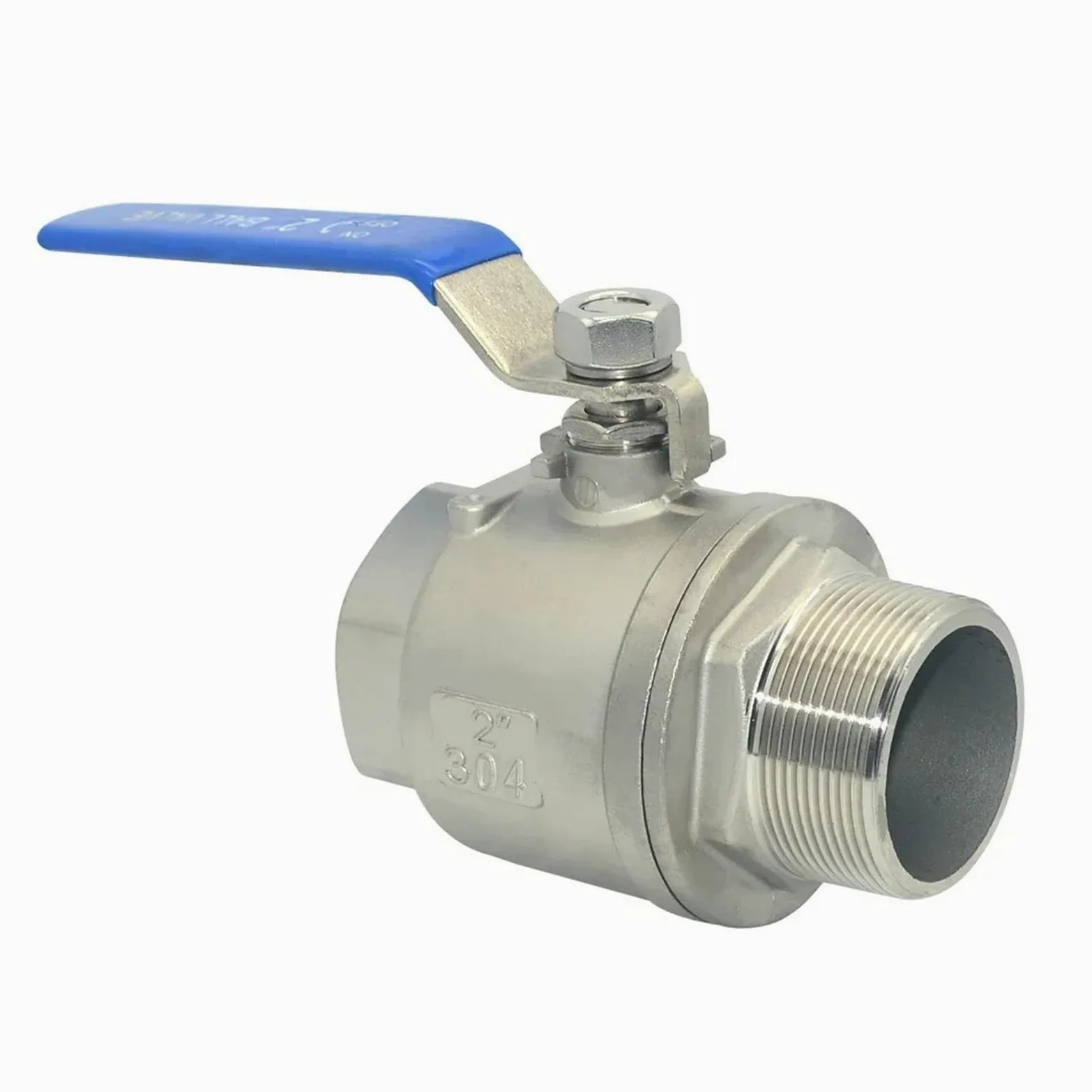 1 Uds 304 válvula de bola 2P acero inoxidable 1/4 3/8 1/2 "3/4" "2" BSP adaptador instalación del interruptor aceite Gas agua rosca macho y hembra(2")