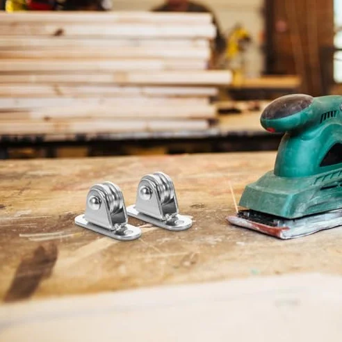 Juego de 6 bloques de polea de acero inoxidable pesado con rodamientos, sistema de polea de cuerda de alambre industrial para remolque de elevación y manipulación de materiales, kits de bricolaje