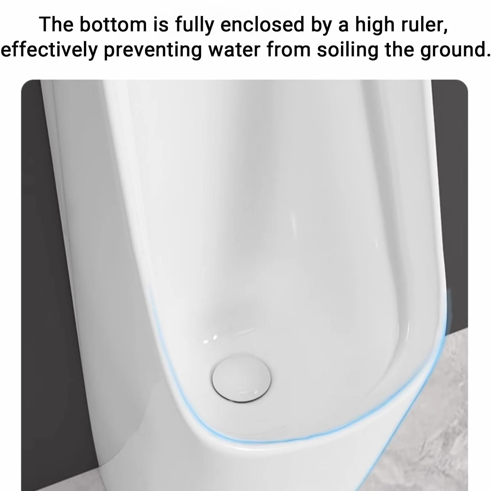 Urinario de Suelo para Hombres de Uso Doméstico, Urinario Independiente de Cerámica con Sensor Automático Inteligente, Fácil de Limpiar(A)