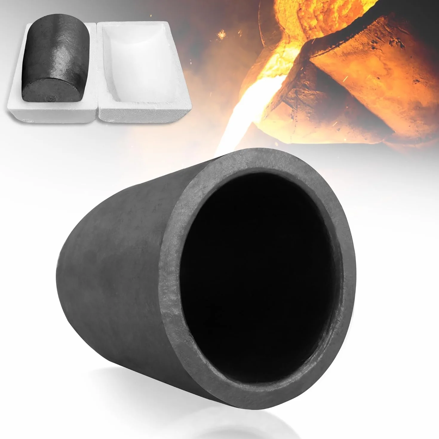Graphite Crucible 4.5 kg for Metal Melting Casting Gold Silver Copper Brass Aluminum