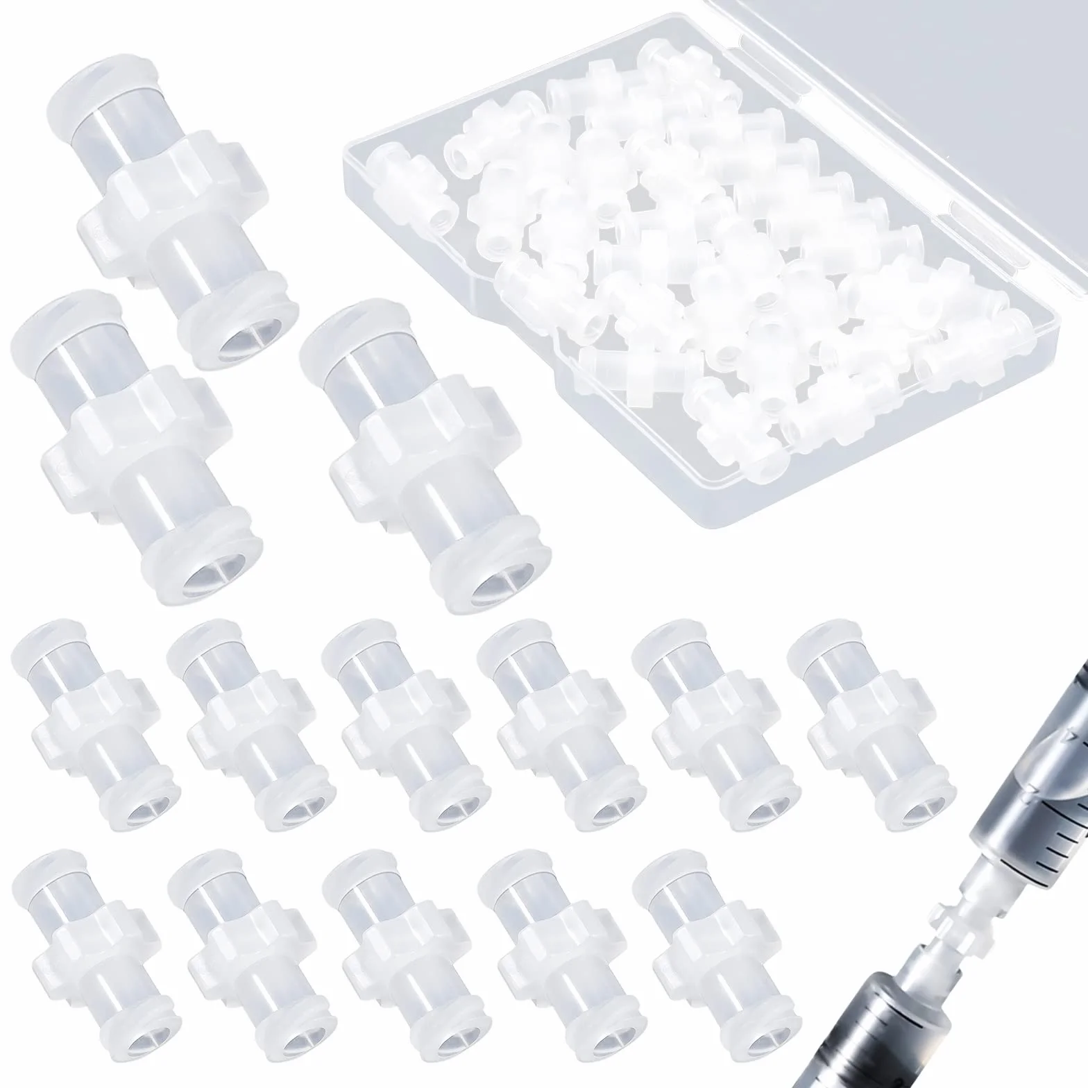Adaptador de Jeringa 30 Piezas Luer Hembra a Conector de Bloqueo Kit