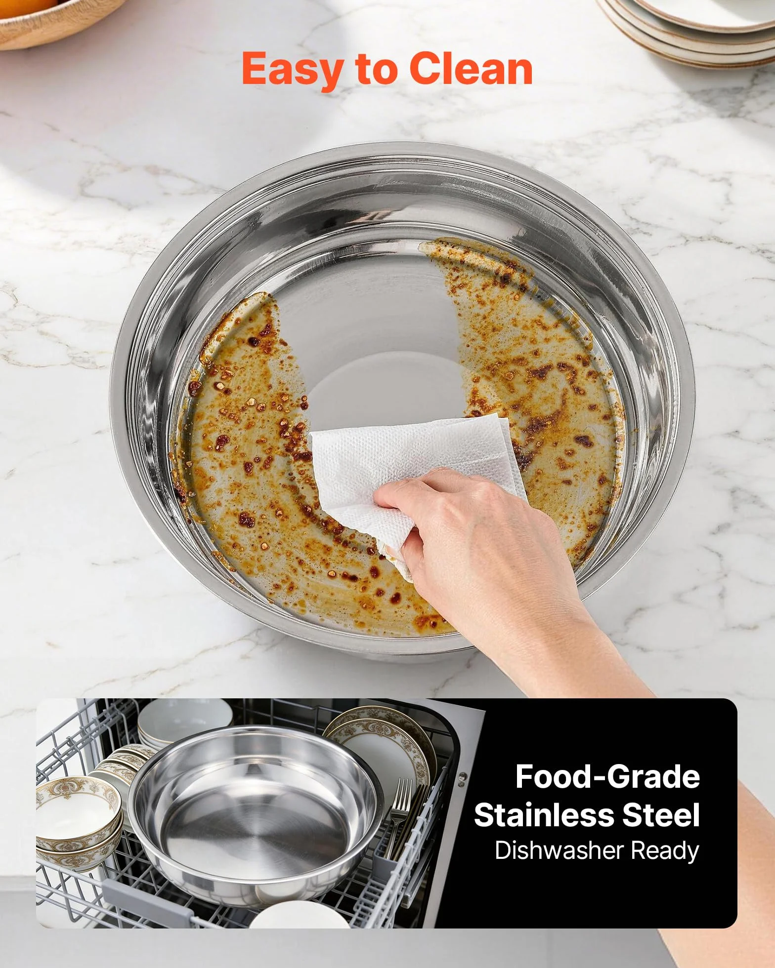 VEVOR Calentador de Alimentos para Bufé 4 Recipientes 4,7 L Redondo Tapa de Cristal Bandeja de Agua Soporte Plegable Dorado