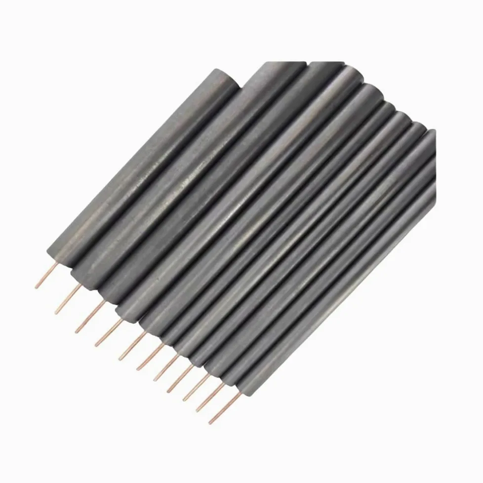 Electrodo de varilla de grafito de alta pureza de 2 piezas con alambre de cobre for experimentos electrolíticos(13x100mm)