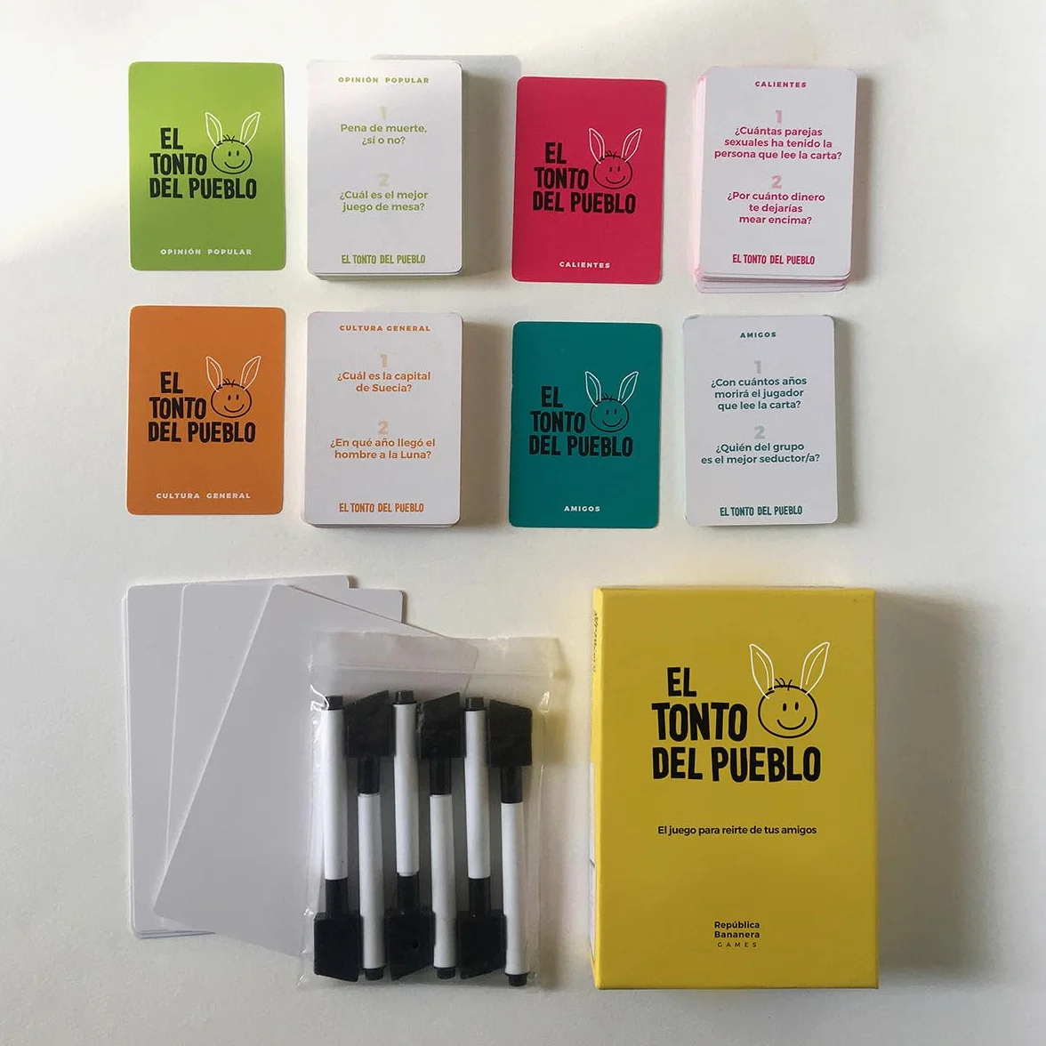 El Tonto del Pueblo - Juegos de Mesa - Cartas pizarras y rotuladores