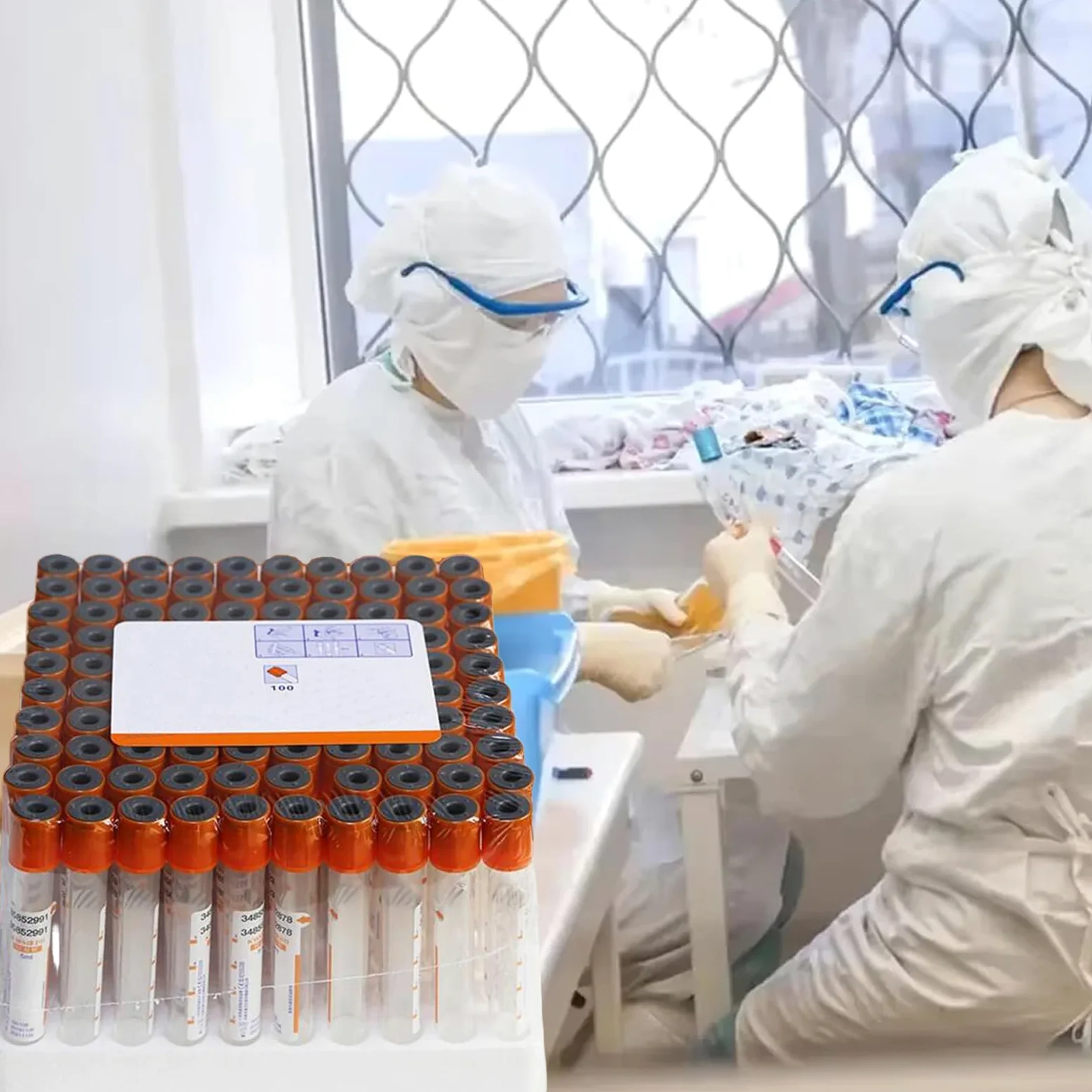 Centrífuga, Tubos para extracción de Sangre, Paquete de 100 Unidades, 3 ml, Tubo de centrífuga de un Solo Uso para Laboratorio