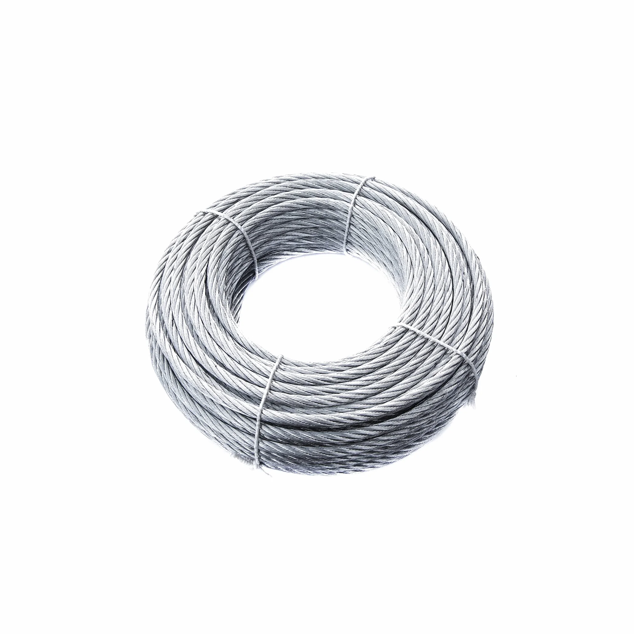 Cuerda de 72 hilos, diámetro de 6 mm, de acero galvanizado, 25 m.