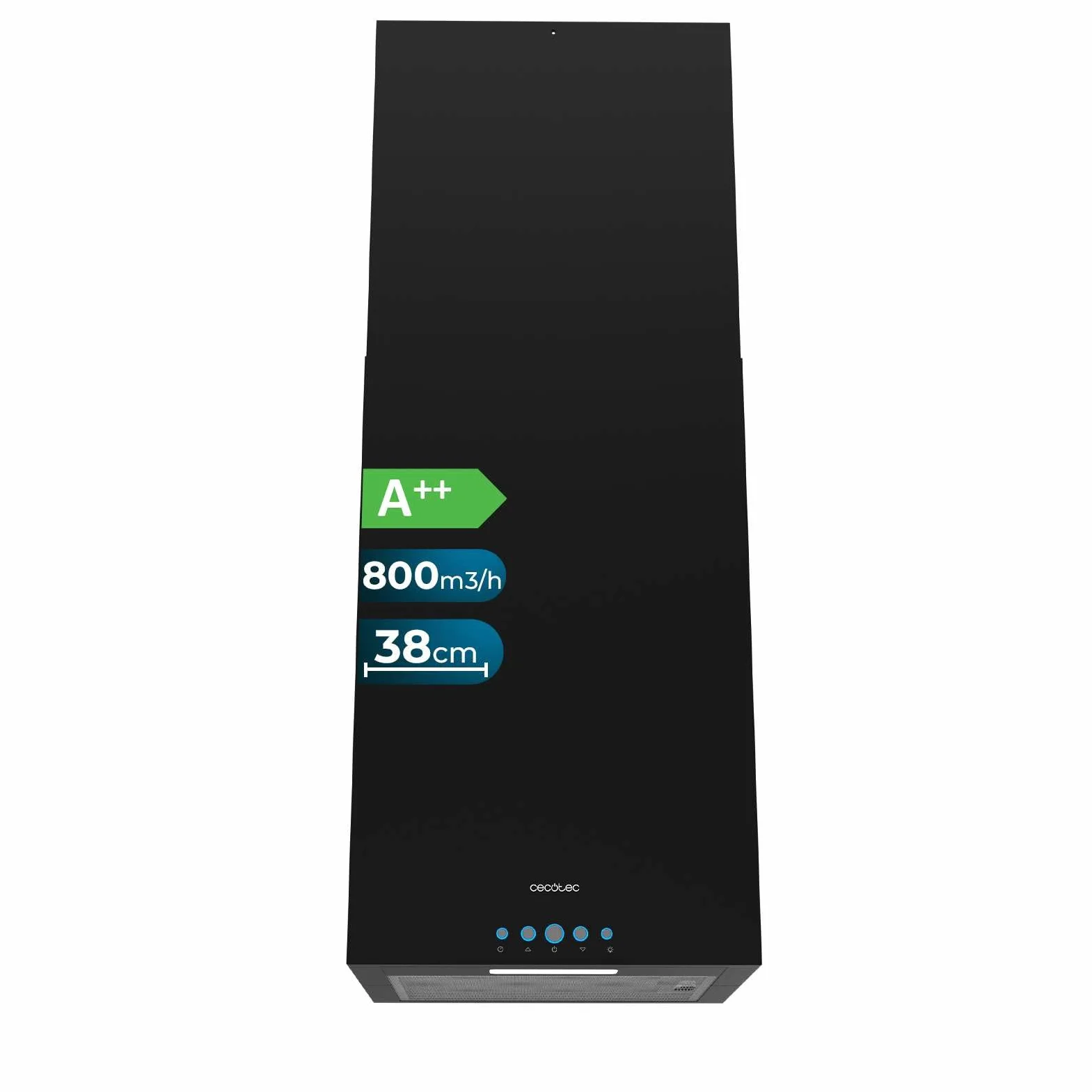 Cecotec Campana Extractora 38cm Isla Cuadrada Bolero Flux Ict 388000 Black A++ Negro 800m3/h 210W