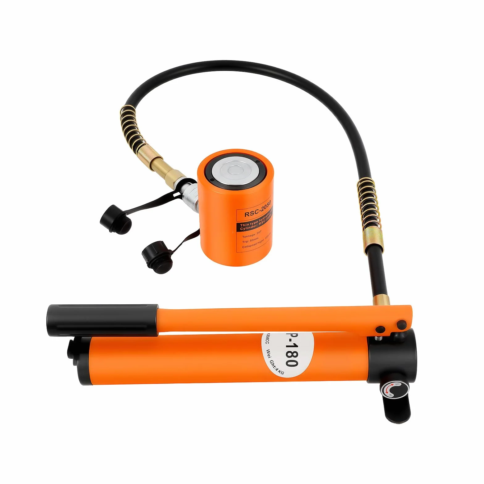 Bomba hidráulica manual de 70 Mpa, 20T 350 cc, 2 l/s, bomba hidráulica manual, herramientas hidráulicas con elevador, manguera de 1 m y mango, para elevación, flexión y enderezamiento