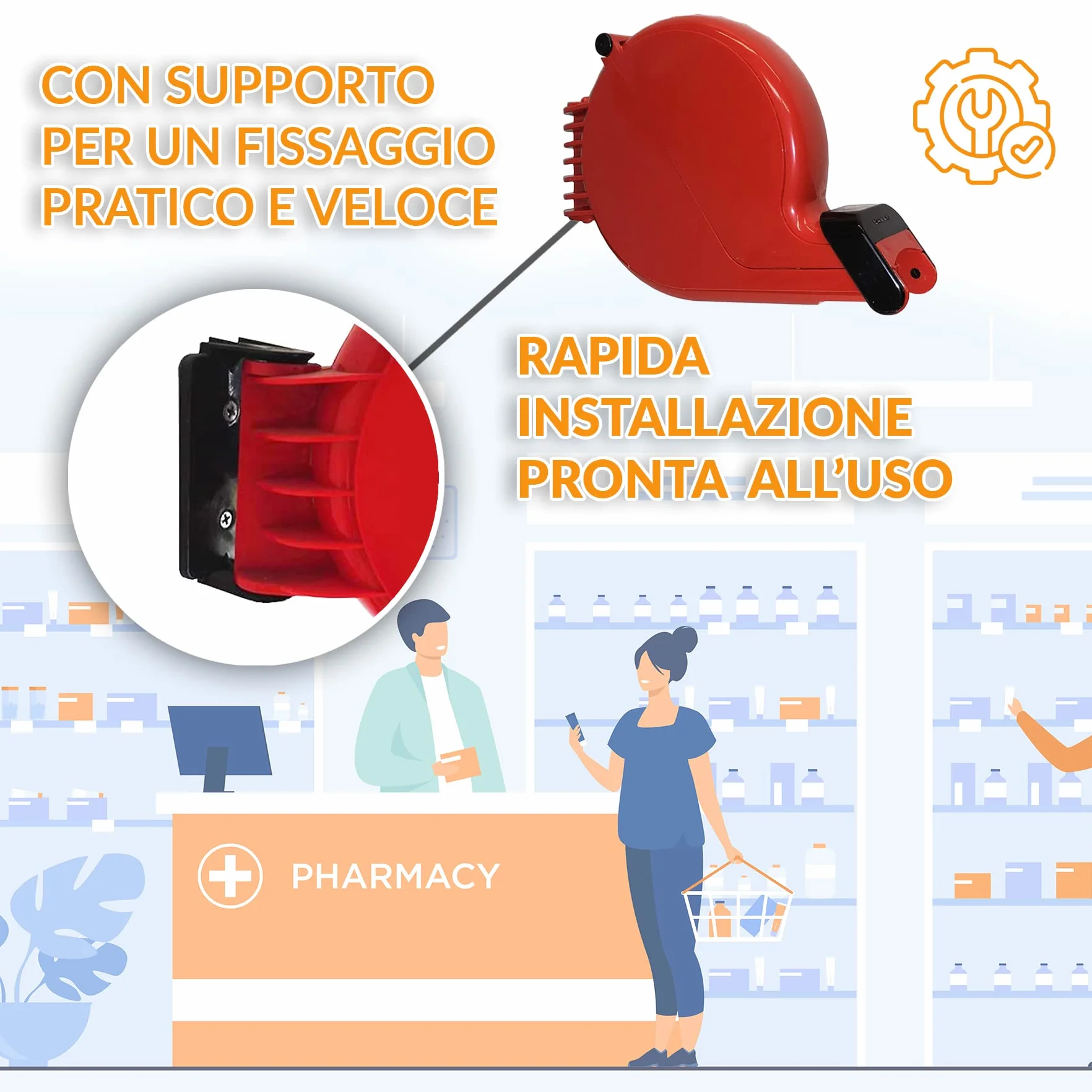 Dispensador de números Impretech International Group blanco fijación a la pared