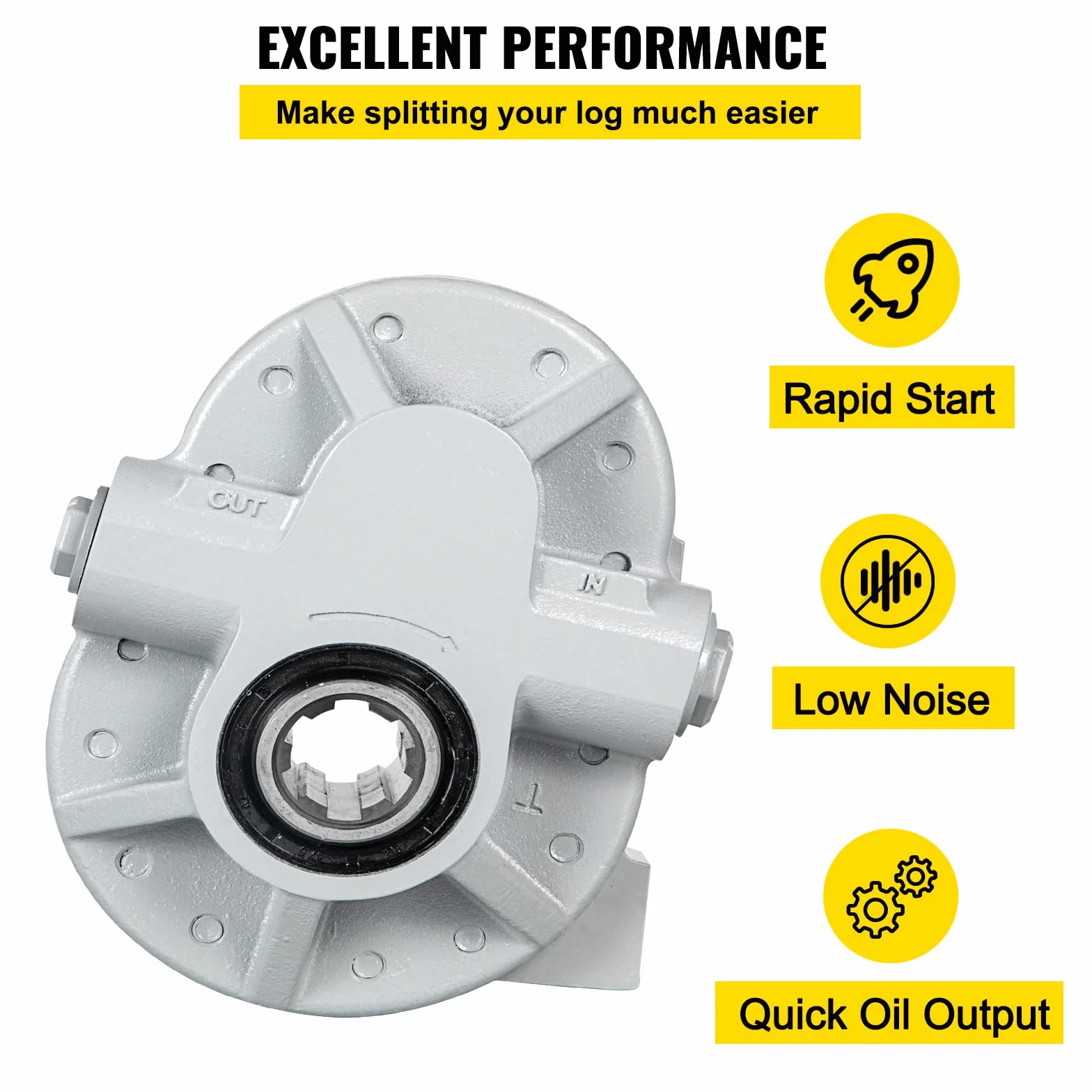 VEVOR Bomba hidráulica 16,6 GPM Motor hidráulico 540 RPM Divisor de troncos 2500 PSI Divisor hidráulico SAE 12 puertos de salida Bomba hidráulica para partidor de troncos para portón trasero de camión