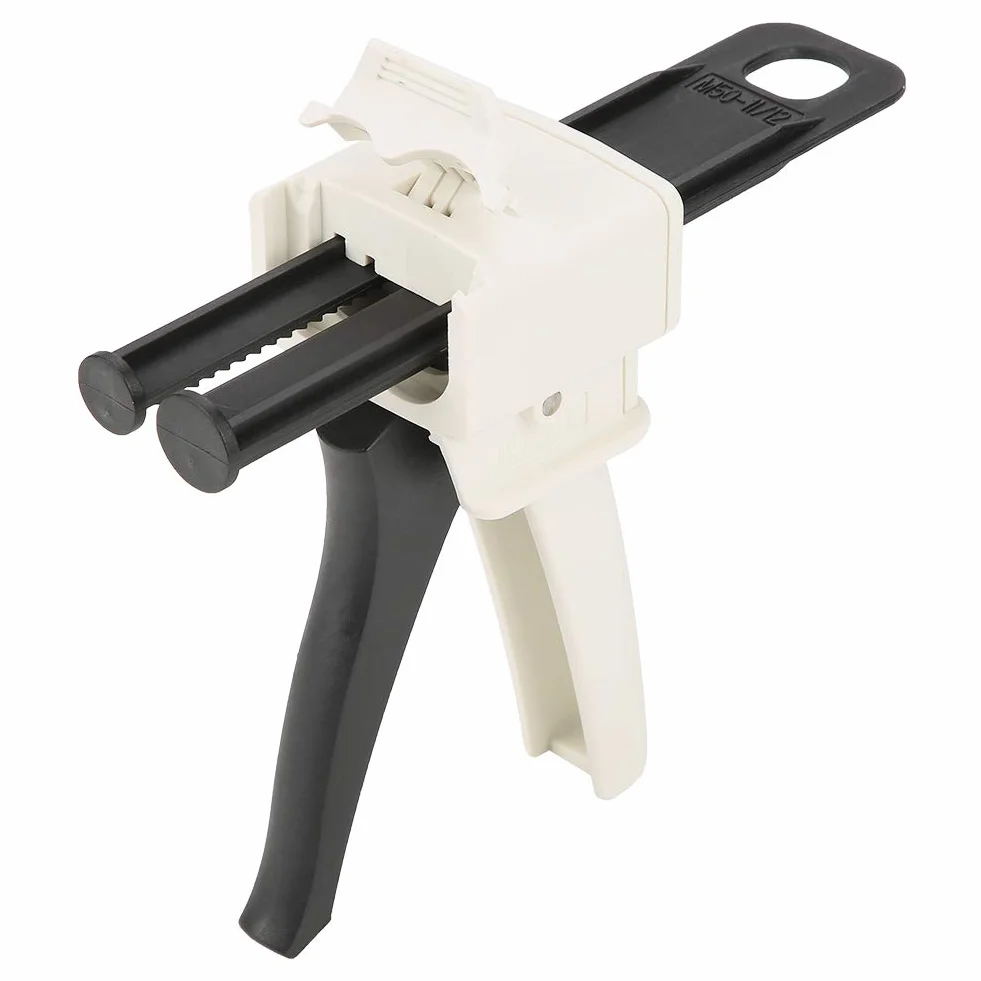 Pistola dispensadora dental Cartucho 1: 1/2: 1 Pistola dispensadora de mezcla de impresión de caucho de silicona Pistola dispensadora de acero inoxidable