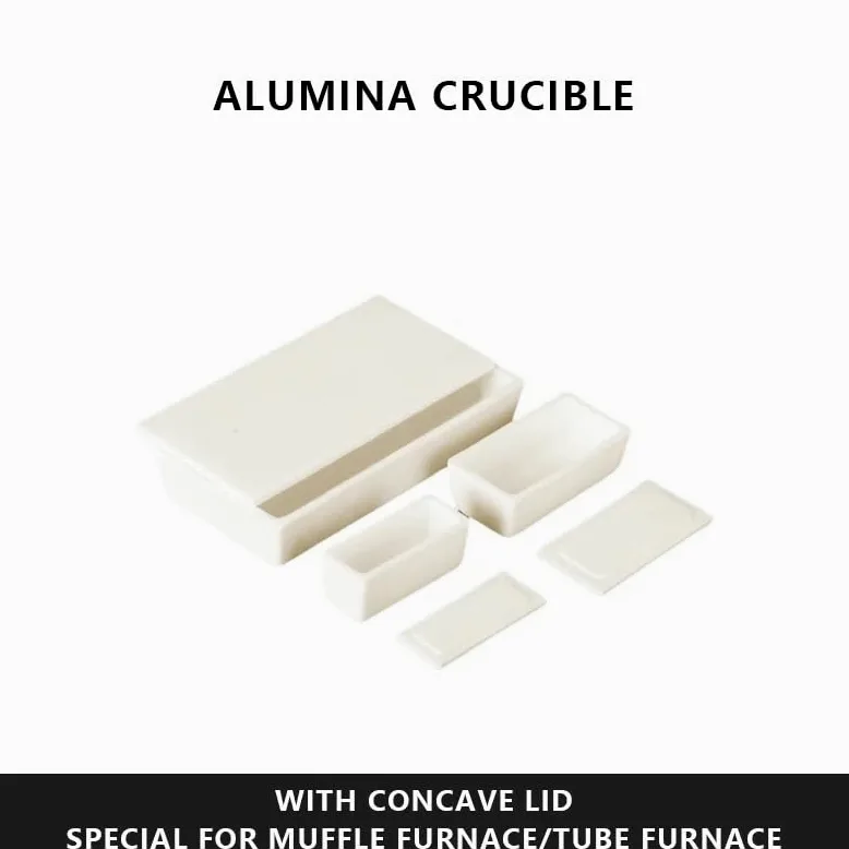Crisol rectangular de corindón de alúmina 99% de 20ml-190ml con cubierta cóncava -1 ud.(50x40x20-25ml)