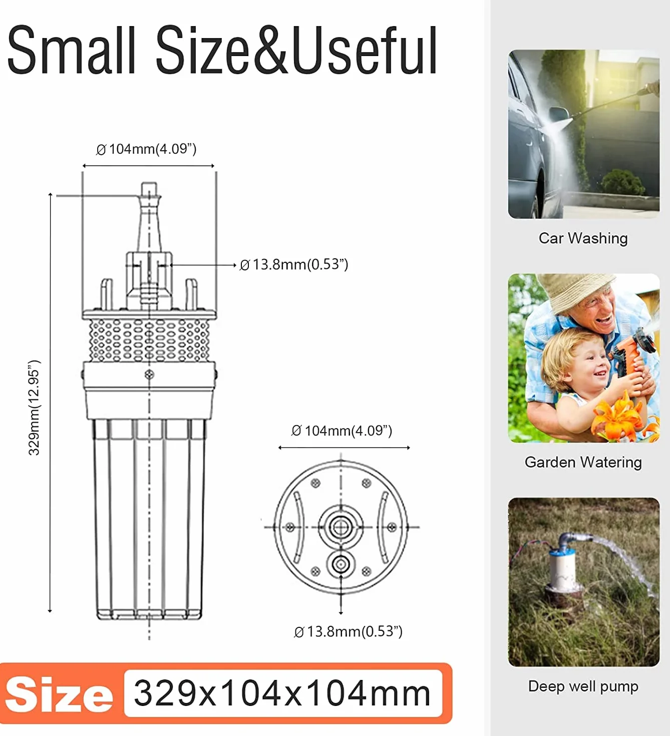 DCHOUSE Sistema de kit de bomba de agua solar, panel solar de 120 W + bomba de pozo sumergible de 12 V + caja de batería de 10 AH para riego-ENTREGA en 2 paquetes