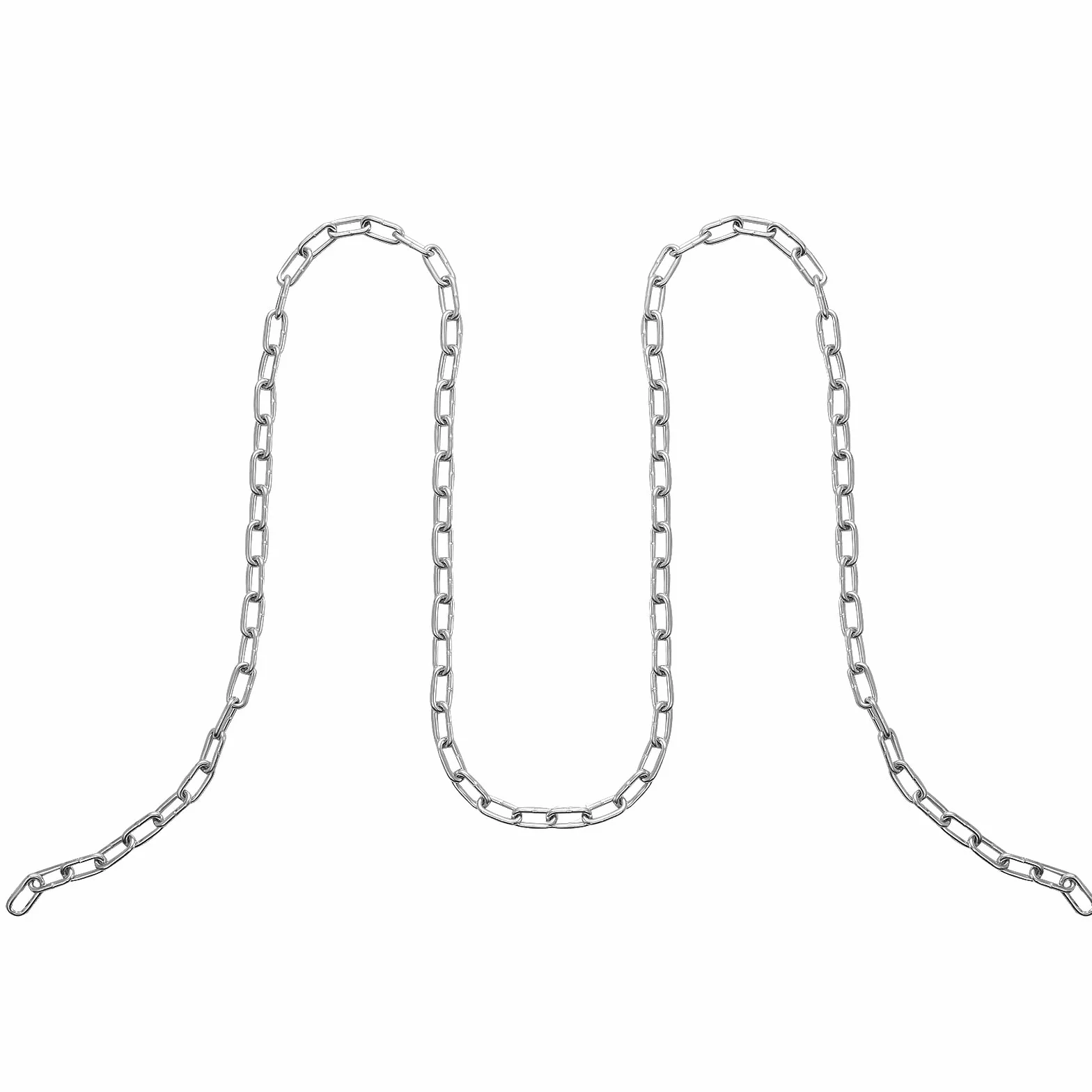 VEVOR Cadena de Eslabones de Acero al Carbono Galvanizado 3mm x 30,48m Cadena Helicoidal de Servicio Pesado Capacidad de Carga de 149 kg Dos Conectores Rápidos Cadena para Remolcar, Colgar, Acampar