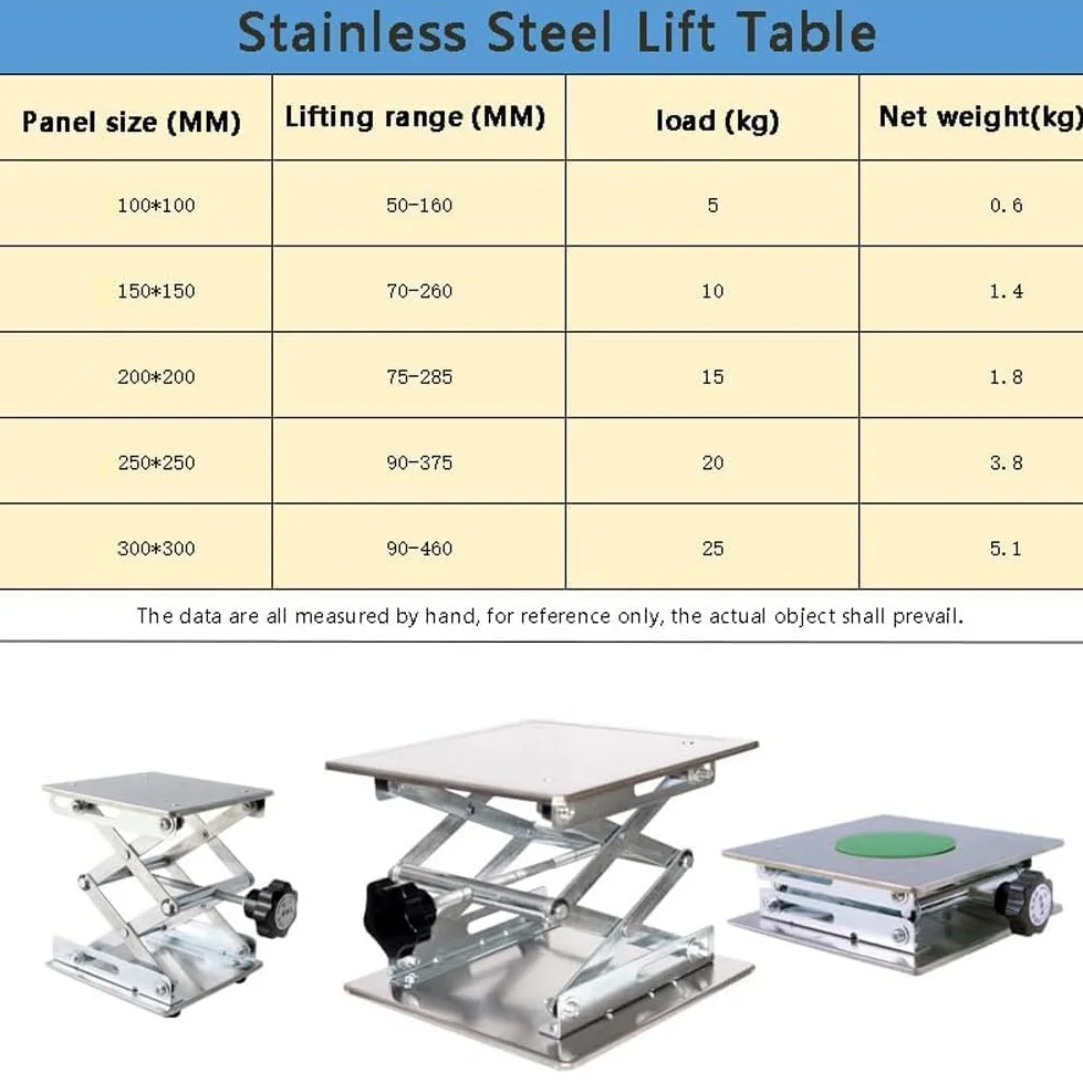 Mesa elevadora de tijera, estante de acero inoxidable para gato de laboratorio, gran capacidad de carga para un fácil manejo y transporte
