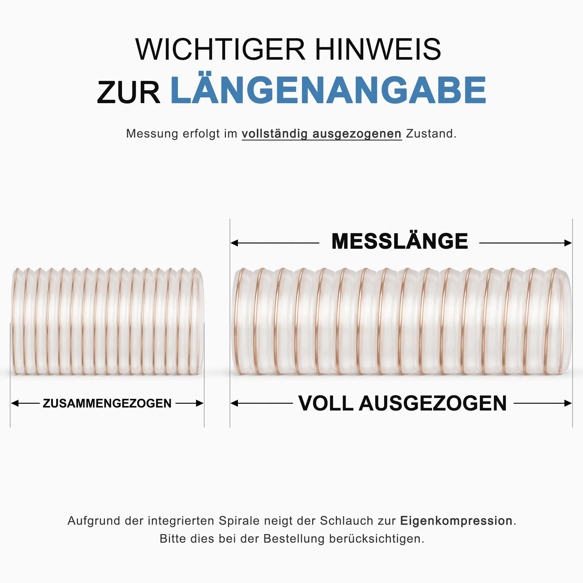 AWM Manguera de extracción, diámetro de 100 mm, transparente, 0,4 mm, manguera en espiral, difícilmente inflamable, manguera flexible (5 metros)