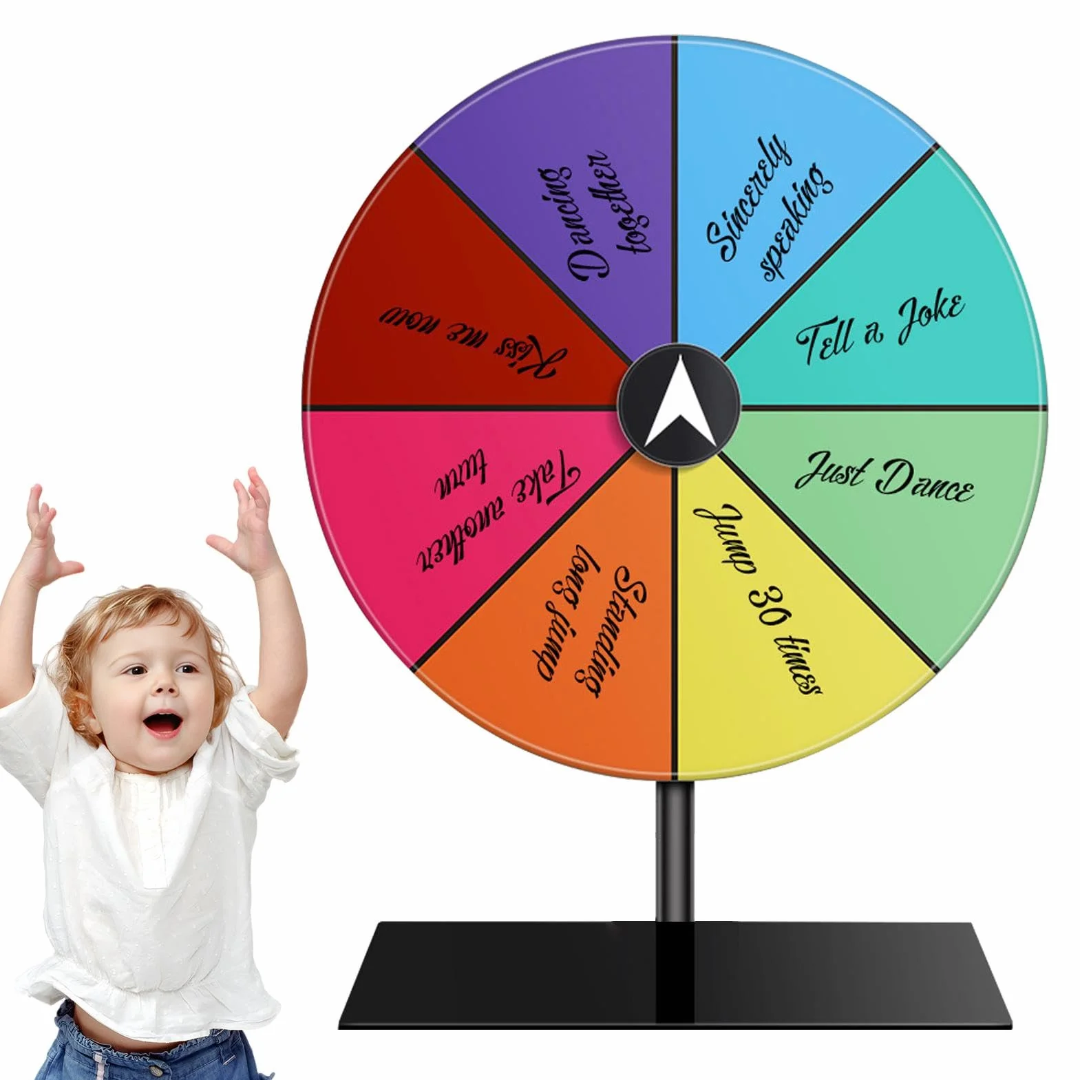 Juego De Ruleta - Ruleta De La Fortuna con 8 Ranuras Personalizables - Rueda para Premios con Soporte De Escritorio