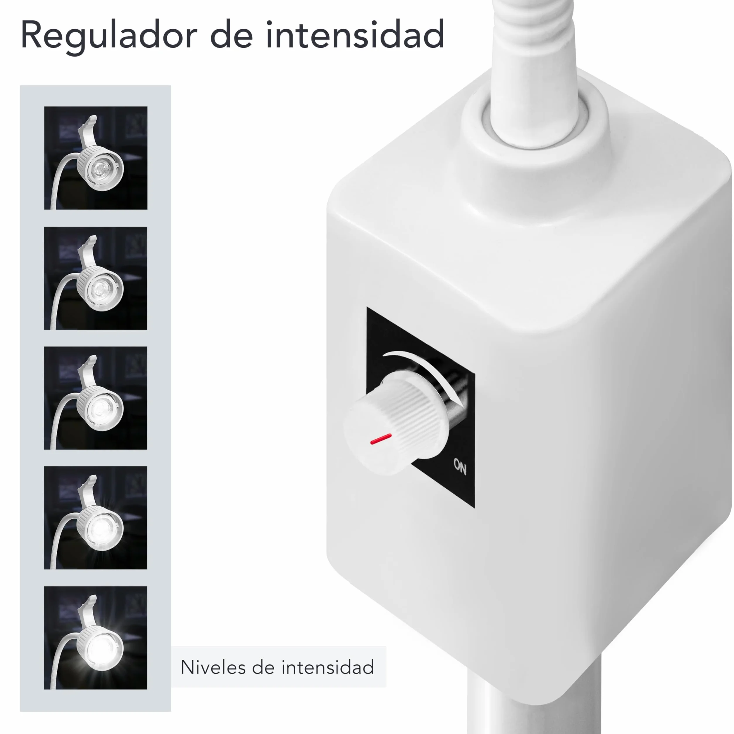 AIESI® Lámpara de exploración médica LED con brazo flexible en soporte con ruedas giratorias para uso médico, Articulación direccional, Garantía 24 meses