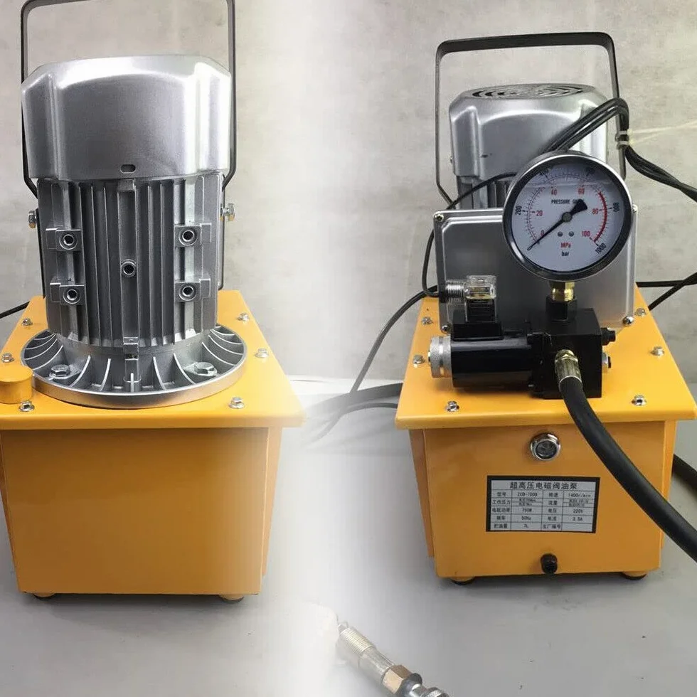 Bomba hidráulica, 0,75 kW, 700 bar, bomba electrohidráulica+válvula de imán de pedal, unidad hidráulica eléctrica de alta calidad, capacidad de aceite 7 l
