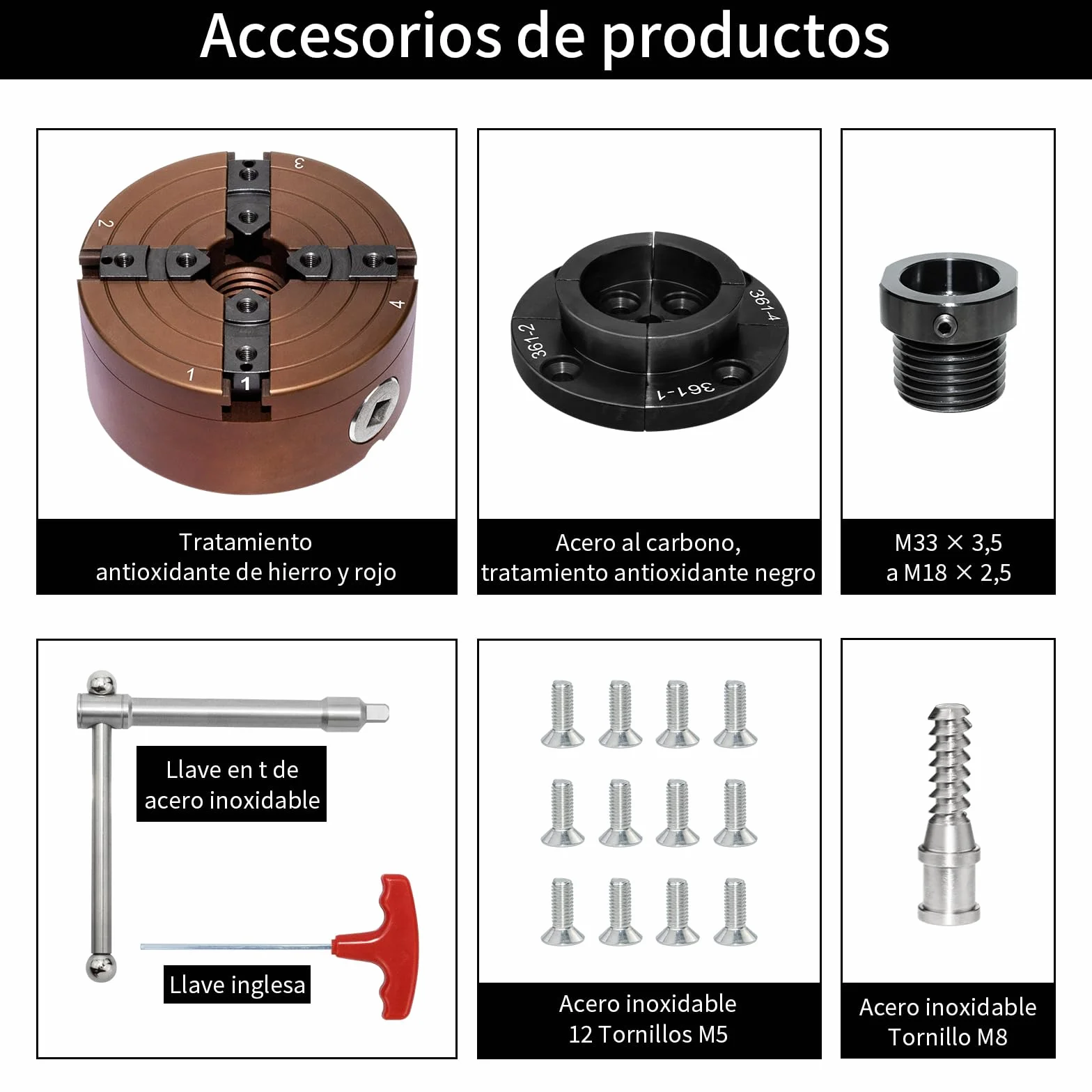 Mandril de Torno Diámetro del Portabrocas 100mm Mandril autocentrante para mandril de torno M33 y M18