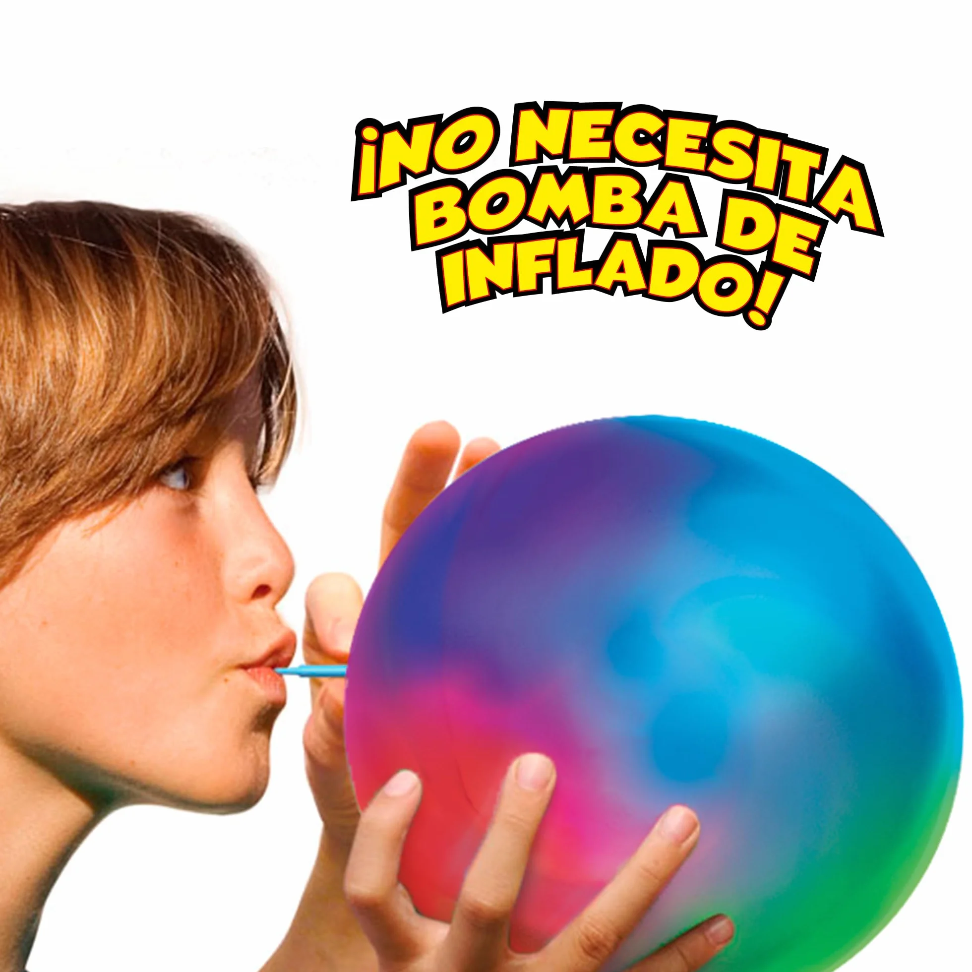 Bizak Super Wubble Impacto Luminoso Pelota Gigante Inflable 75 cm Cambia de Color