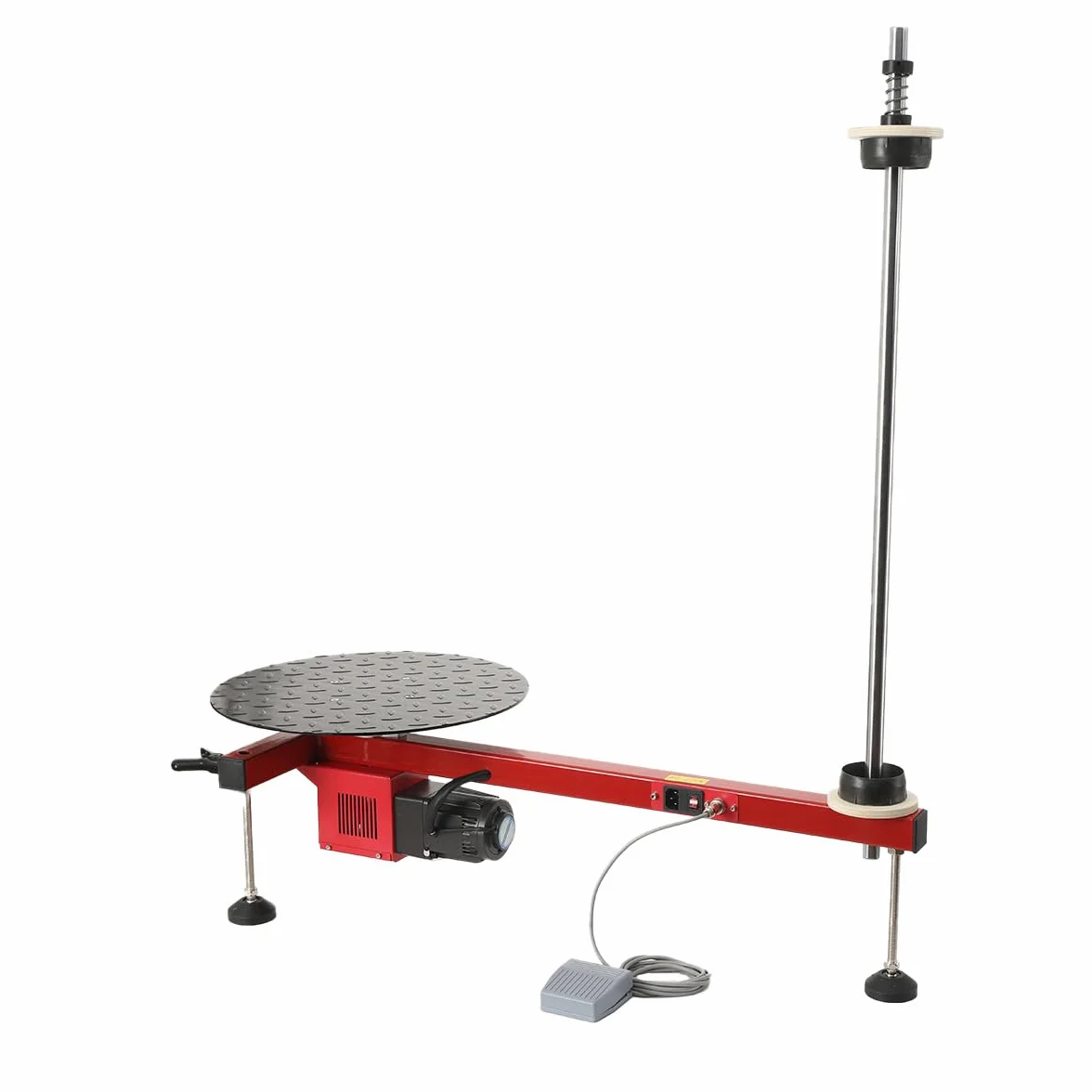 Empacadora de Película Envolvente Eléctrica Tipo T, 30 RPM 100KG Carga Máxima, Envolvedora de Palets con Pedal, Máquina de Envoltura de Cartón para Cajas de Logística Exprés