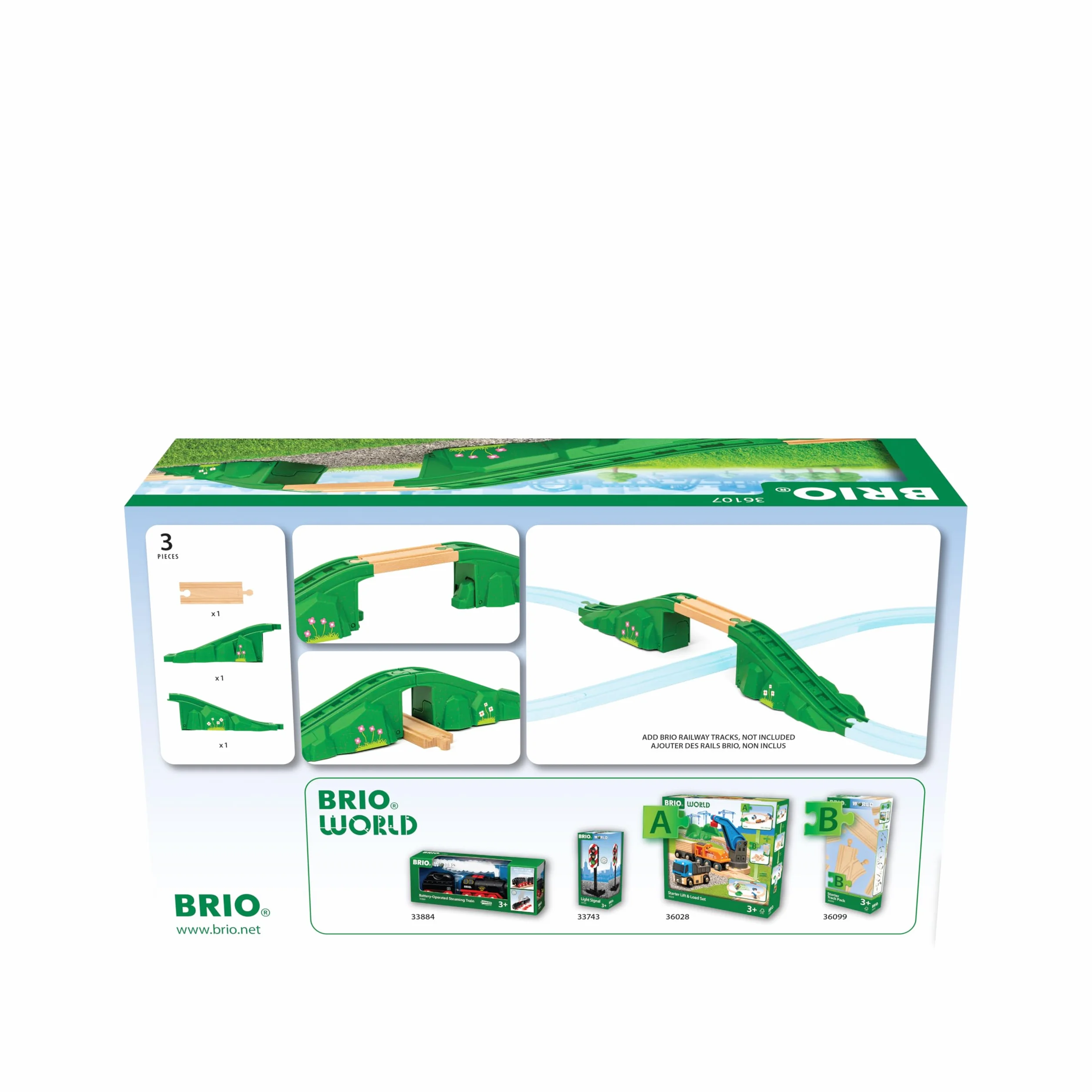 BRIO World Puente Arqueado Accesorio Tren Juguete Bloques Construcción Niños 3 Años Regalo