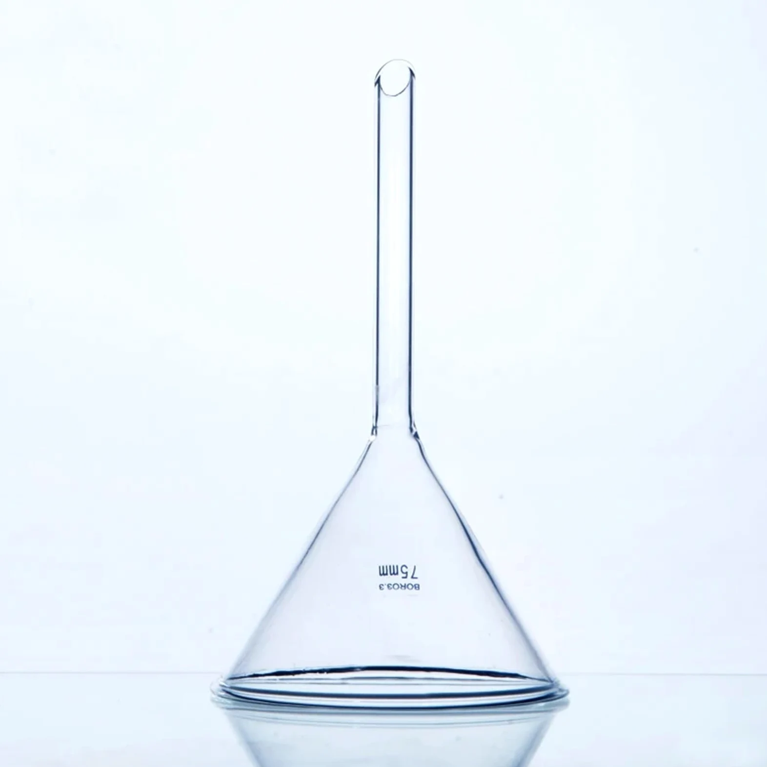 Matraz Erlenmeyer Erlenmeyer Graduado, Embudo de Vidrio Triangular de Laboratorio Embudo de Vidrio de borosilicato Engrosado(75mm)