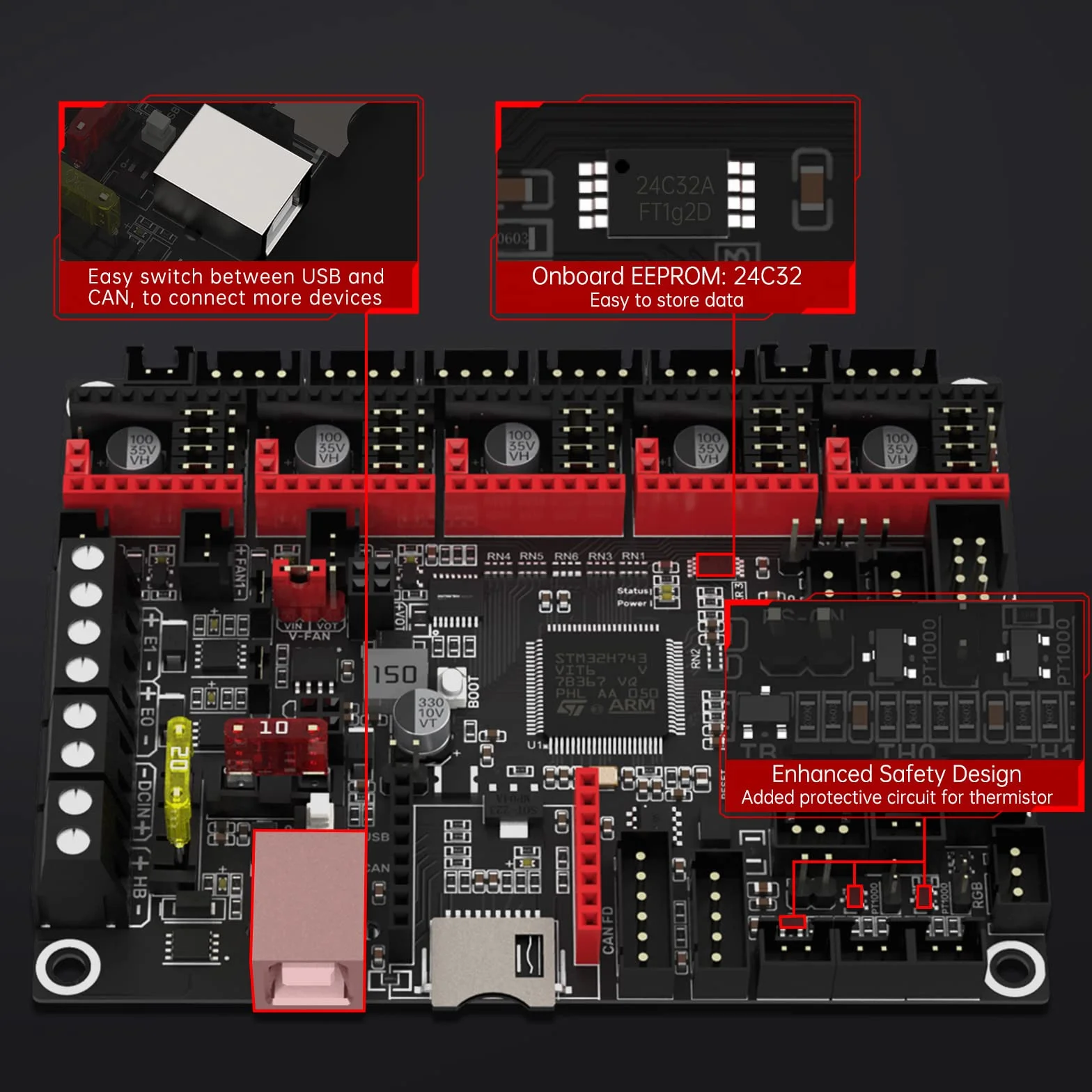 BIGTREETECH SKR 3 Placa de Control para Impresora 3D, Actualización de SKR V1.4/Turbo