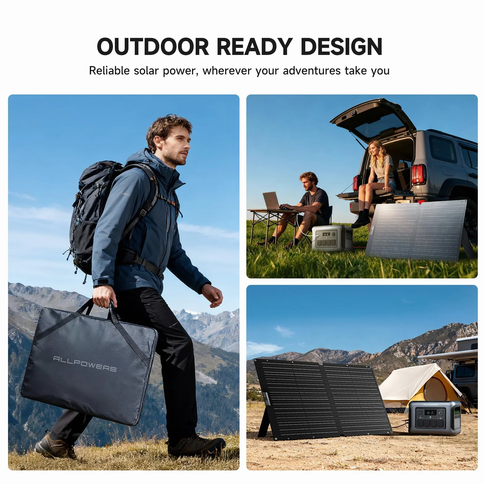ALLPOWERSSOLAX SE100 4kg Placa Solar Portátil 100W Plegable,Panel Solar Monocristalino Alta Eficiencia 25%,IP68 Impermeable para Acampada,Viajes, Emergencias Compatible con Baterías Móviles