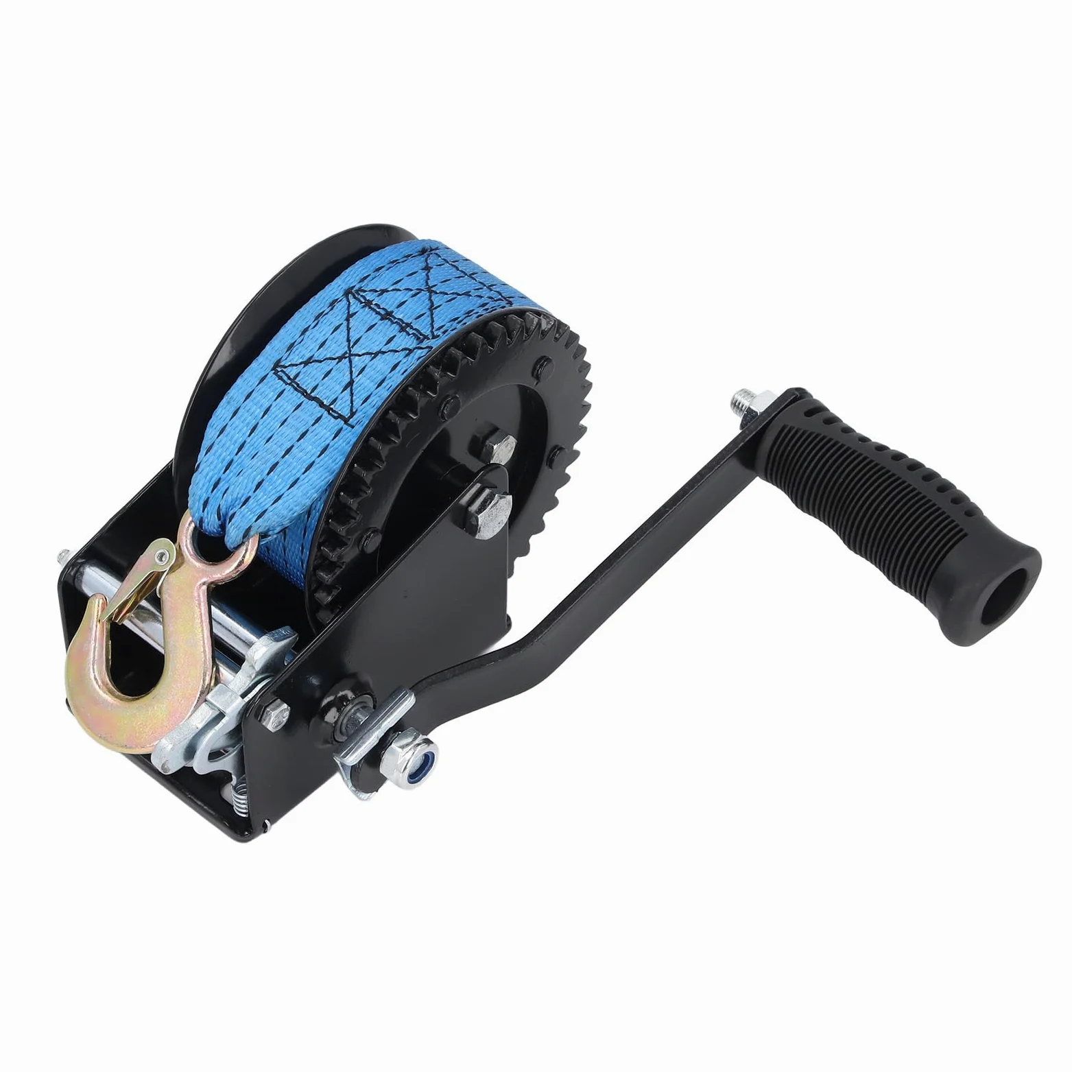 Generic Cabrestante Manual Cabrestante de Manivela Ergonómico de 1200 Libras con Correa de 26 Pies para Levantar y Tirar Cargas Pesadas Al Aire Libre